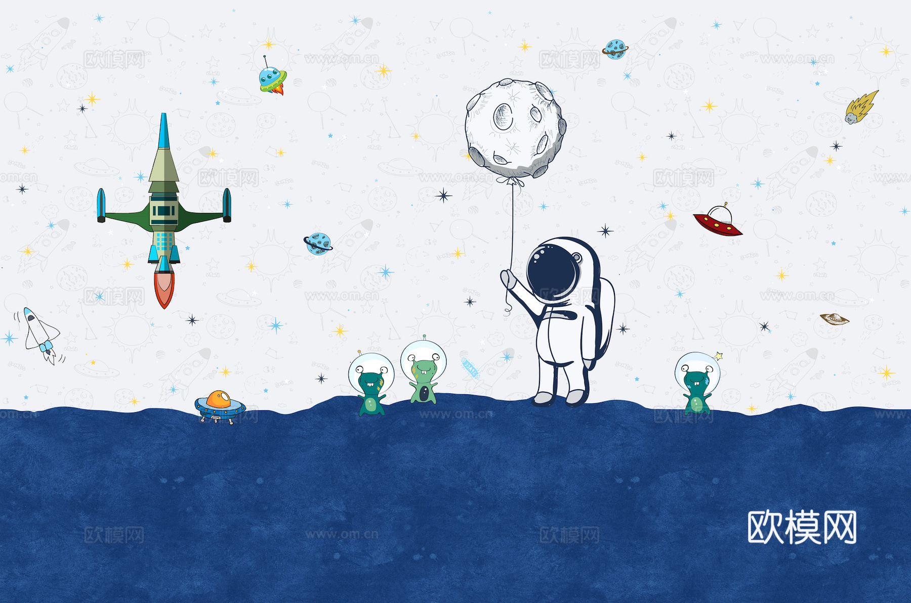 现代儿童房壁纸 壁画 墙纸 卡通壁纸 壁画 墙画 壁布 墙布