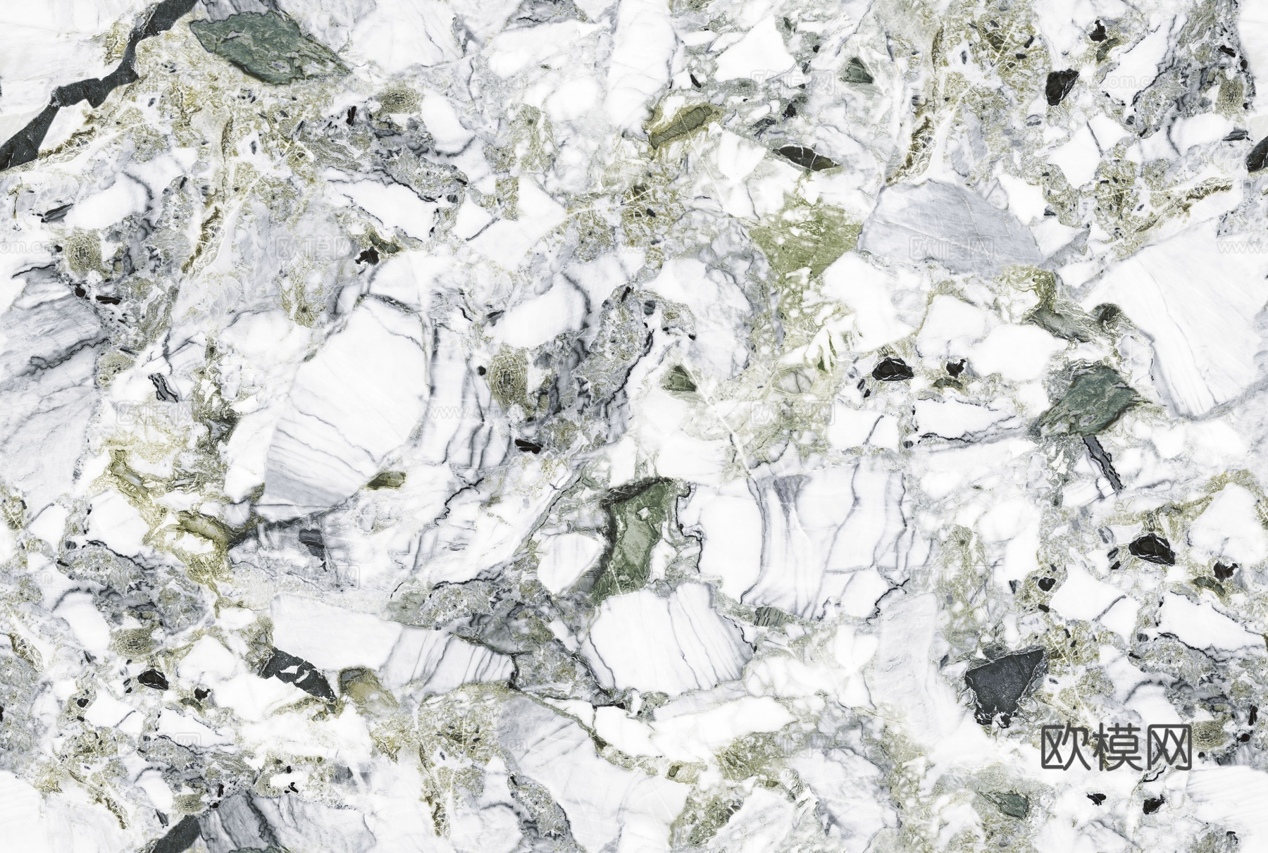 冷翡翠白色大理石岩板