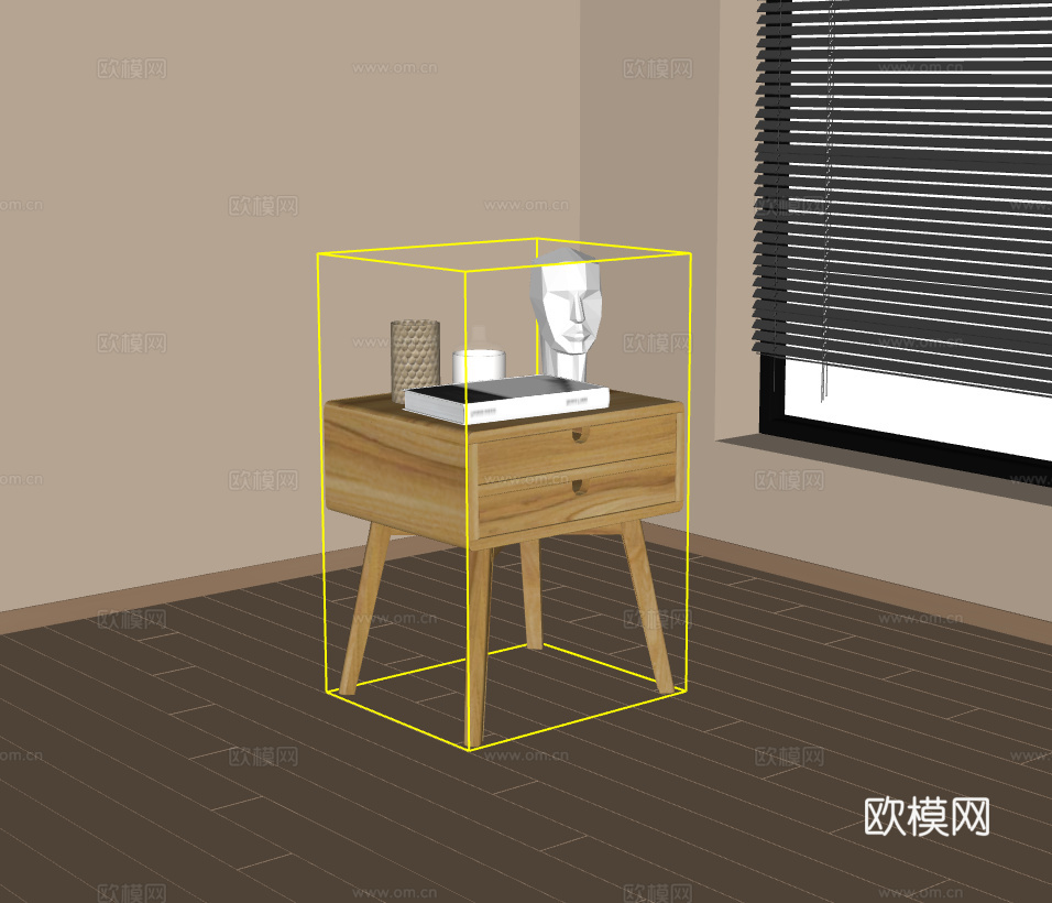 床头柜su模型