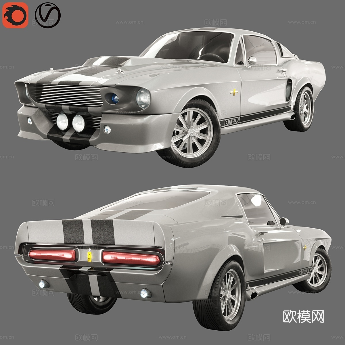 谢尔比GT500埃莉诺（1967）3d模型下载