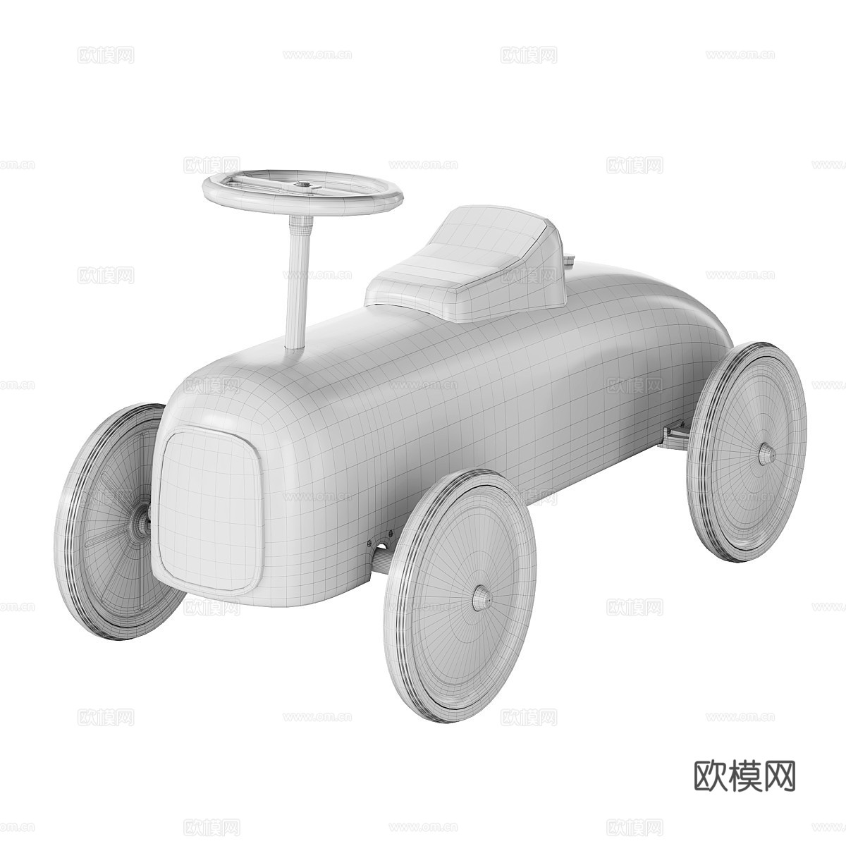 美式复古 Vilac 复古儿童玩具汽车3d模型下载（渲染图6）