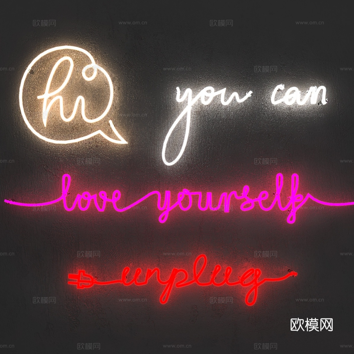 霓虹灯. 套装53d模型下载