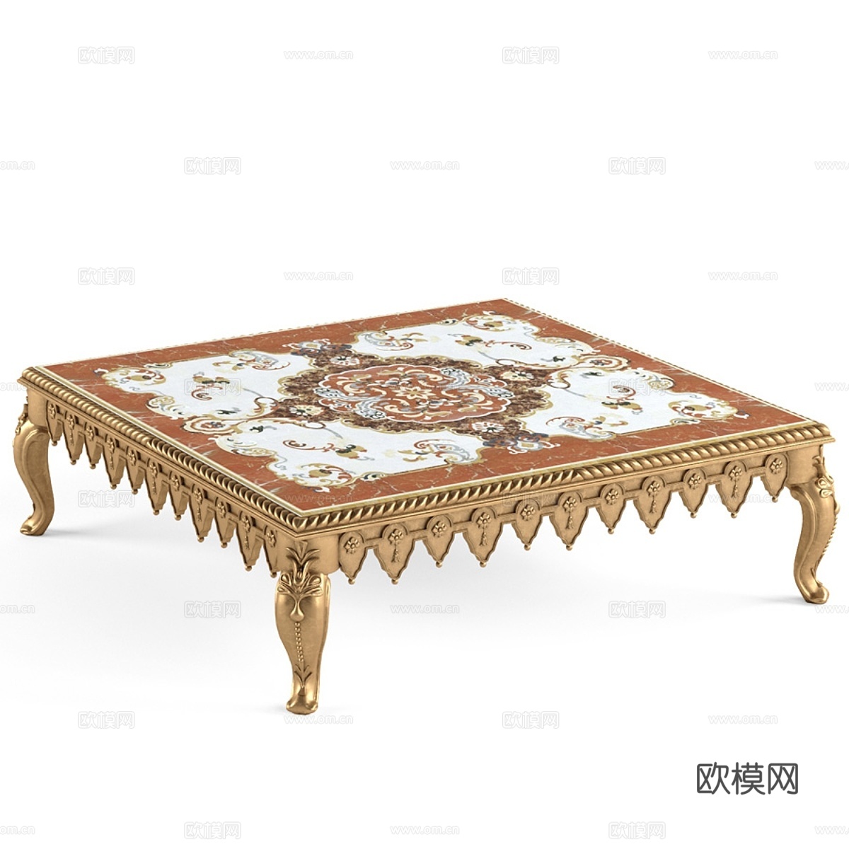 东方风格餐桌3d模型下载