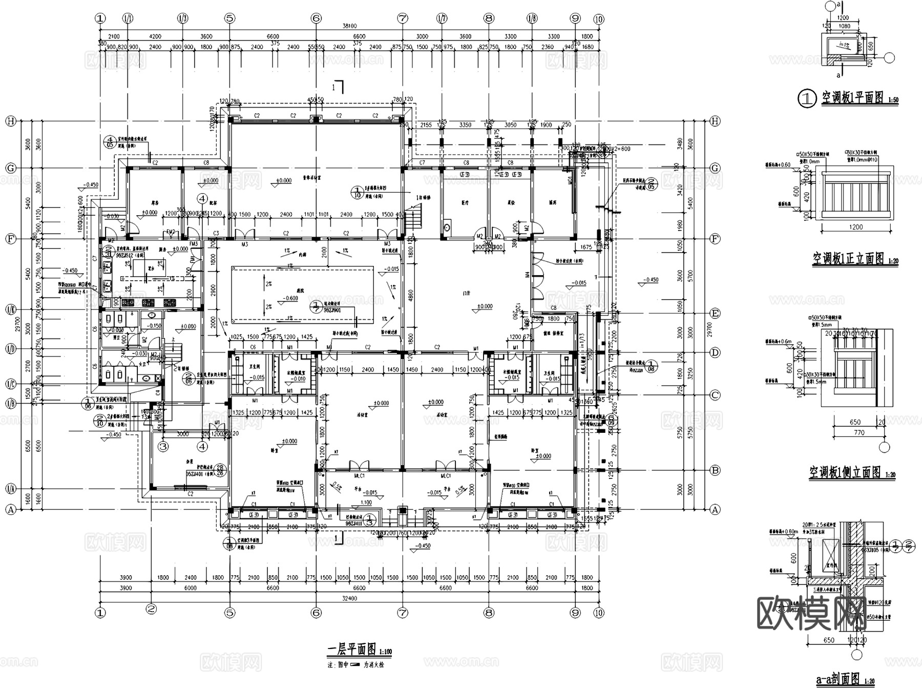 株洲榕树花园社区幼儿园建筑CAD施工图cad施工图