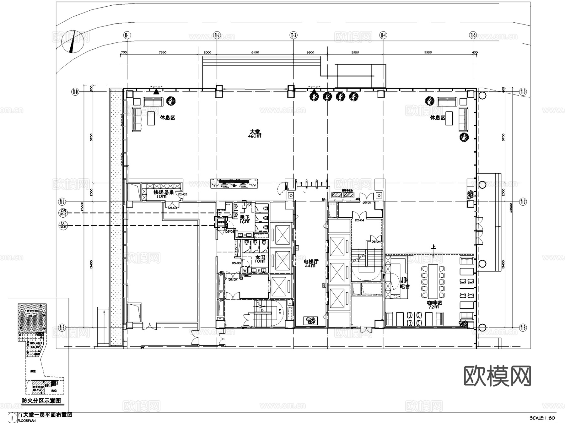 招商芯云谷信息技术产业园办公楼室内工装CAD施工图整套cad施工图