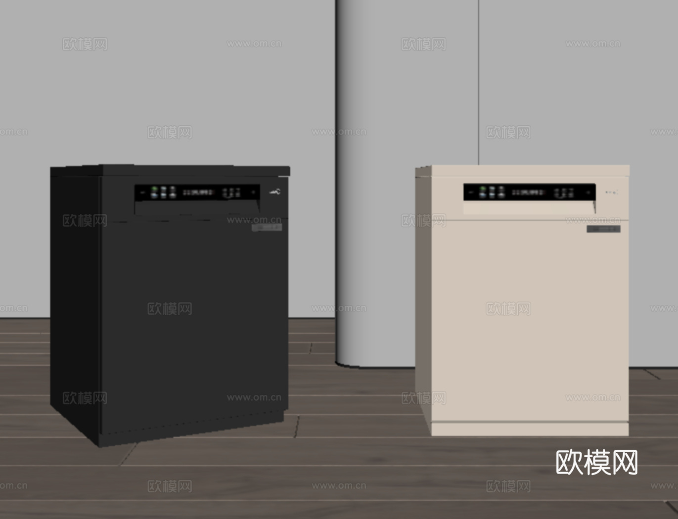 现代洗碗机 消毒柜su模型