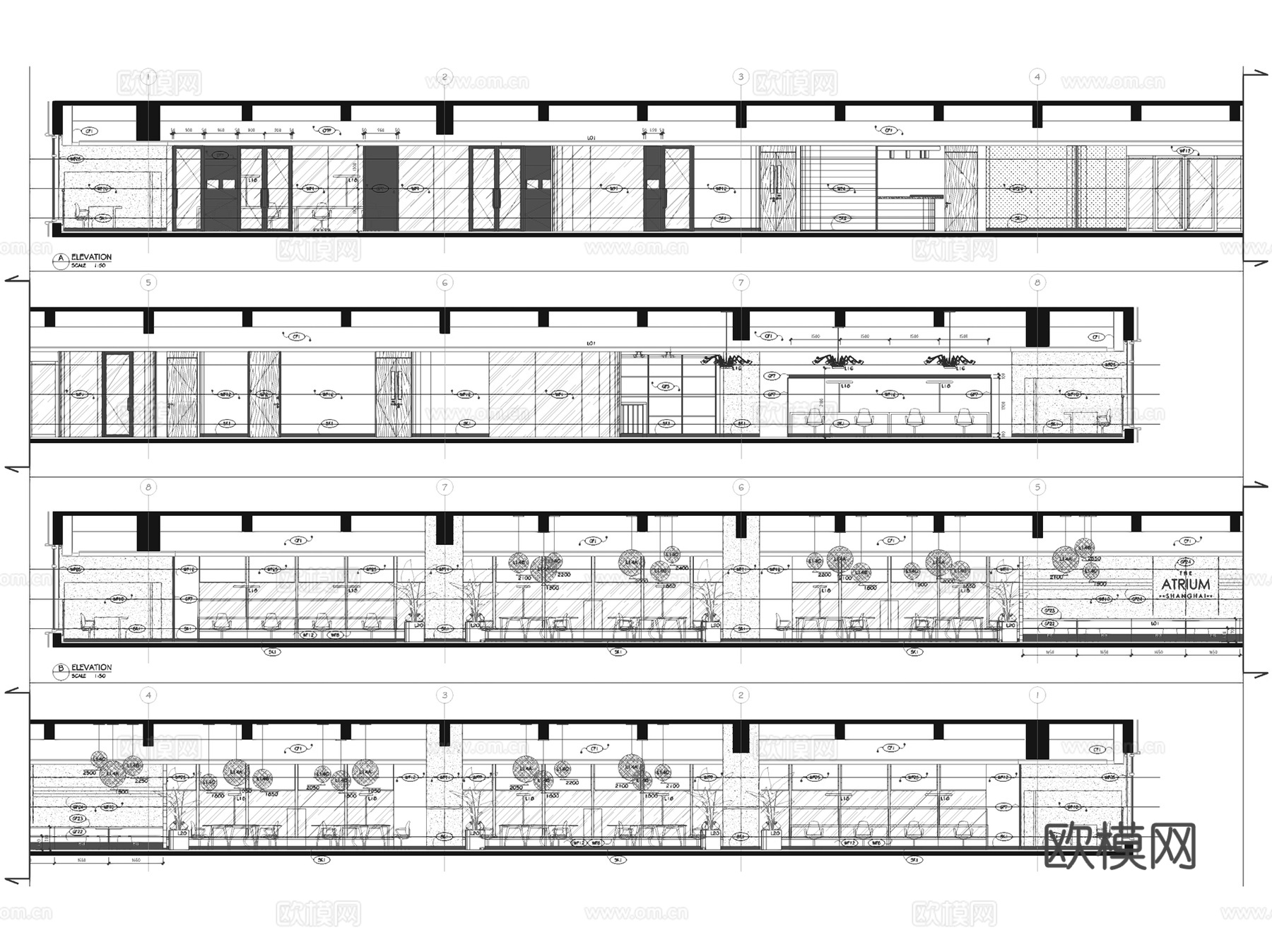 利丰上海办公大楼室内工装CAD施工图整套cad施工图