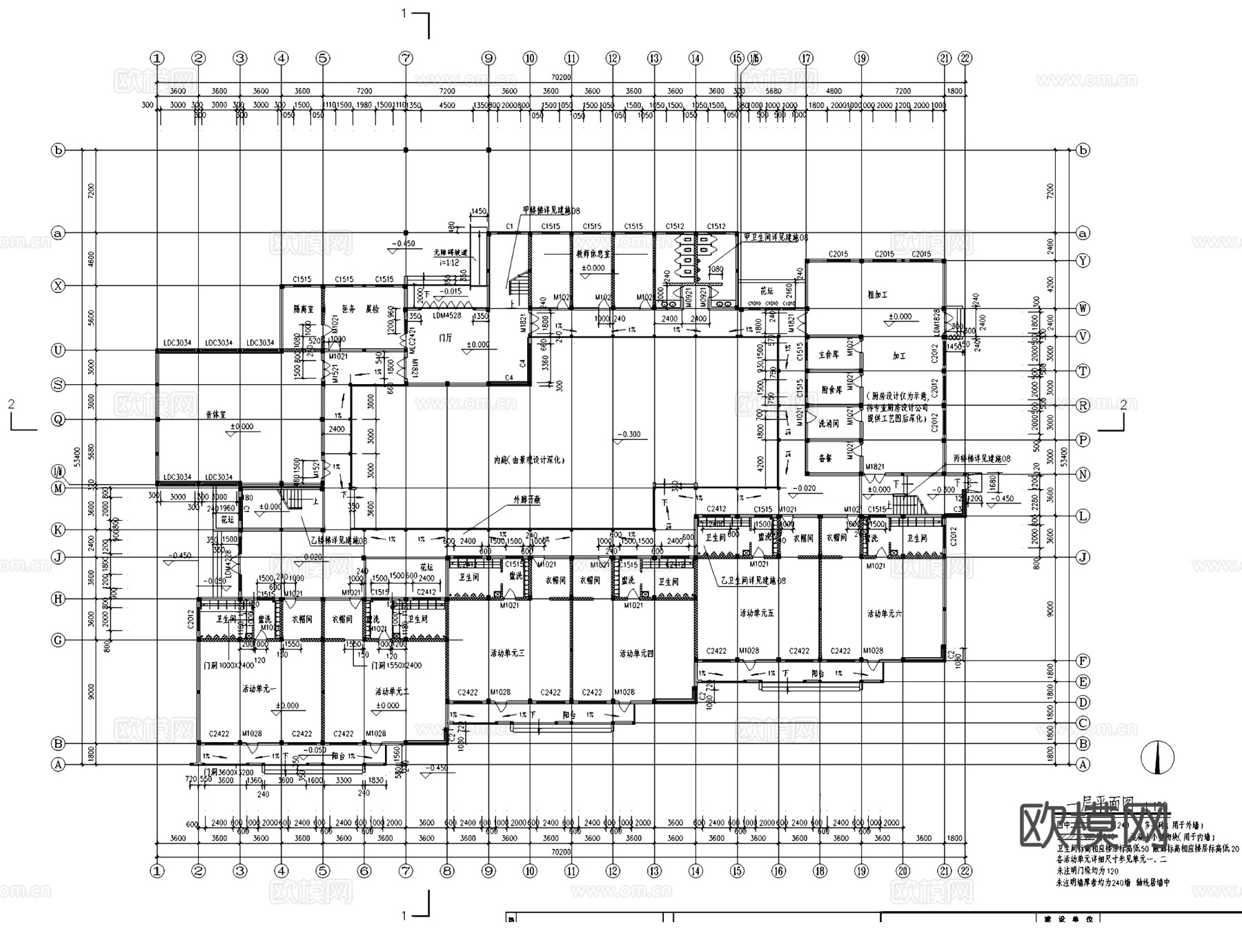 苏州怡苑幼儿园建筑CAD施工图cad施工图