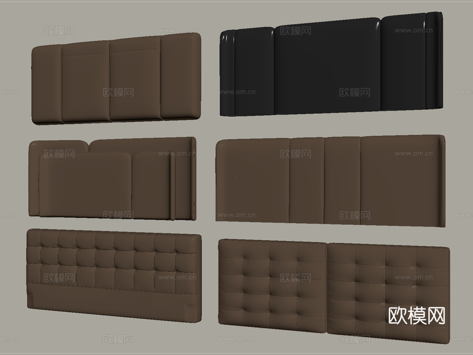 现代床靠背 床品 床头su模型