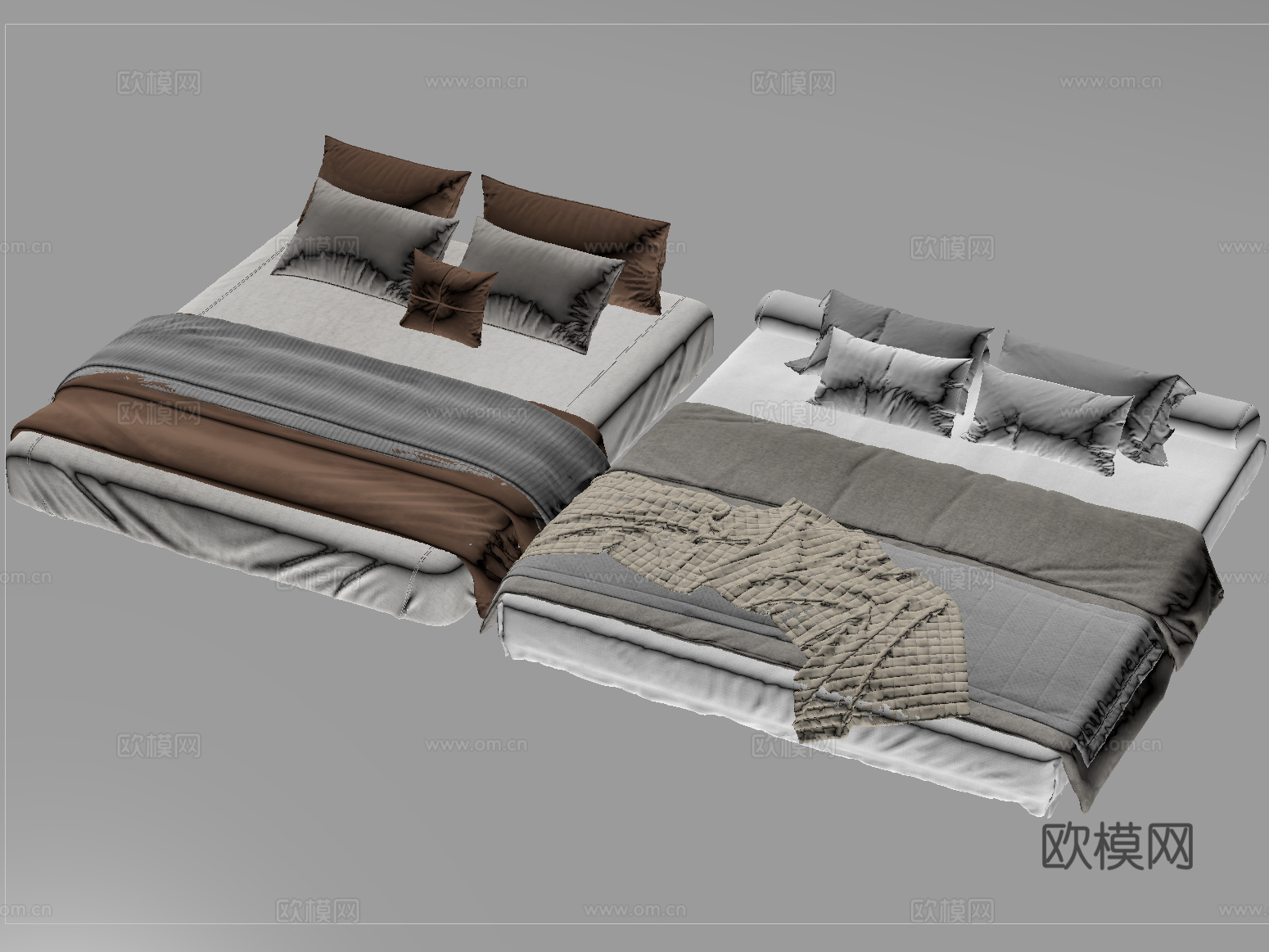 现代床垫 榻榻米床垫 床品su模型