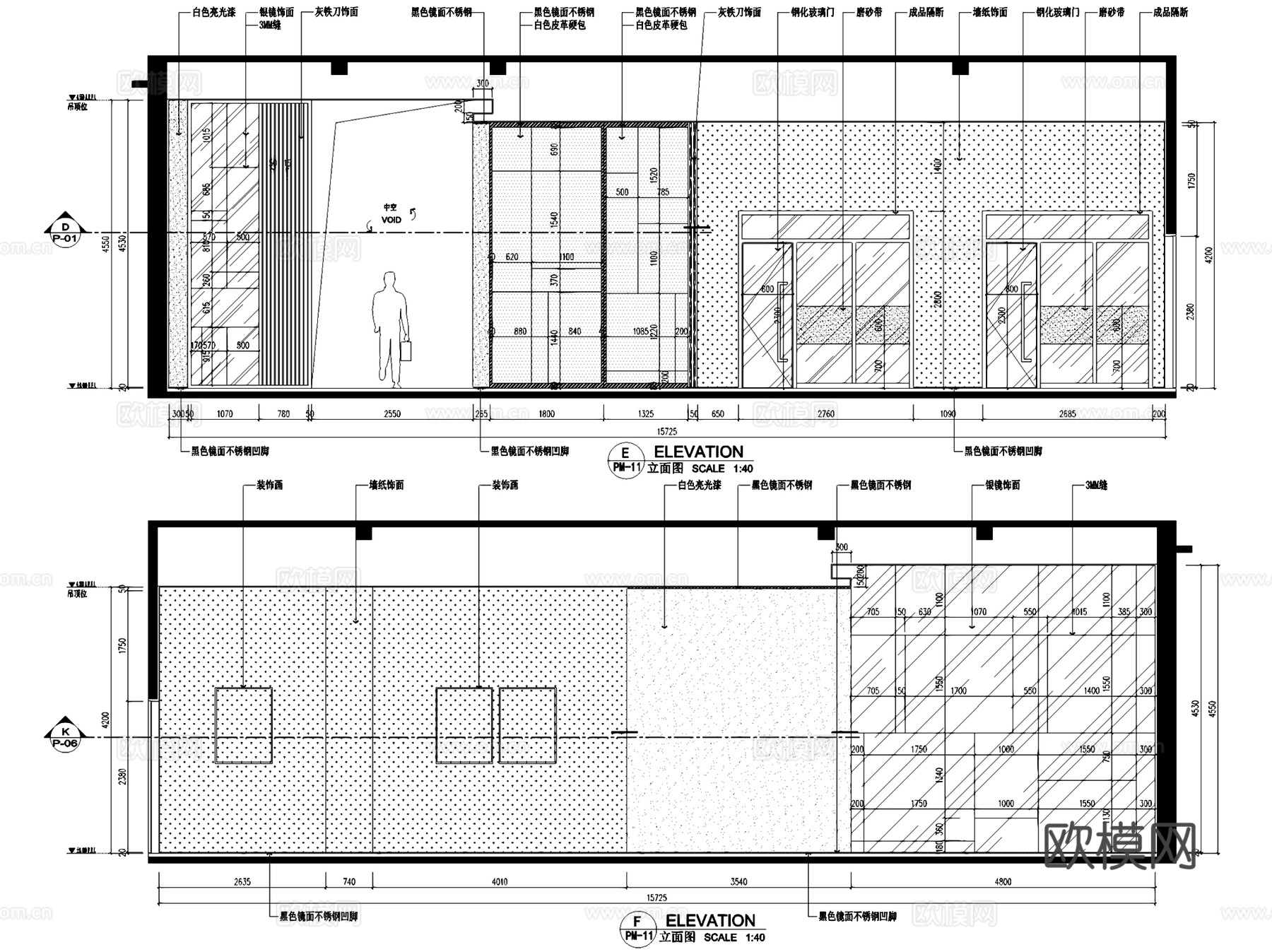 大润发销售中心售楼处室内装饰CAD施工图整套cad施工图