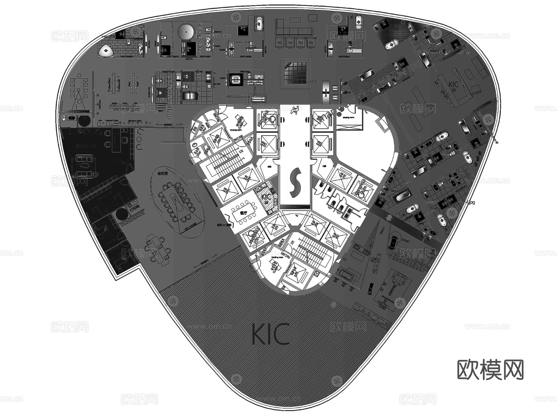 新力南昌朝阳新城办公楼室内工装CAD施工图cad施工图