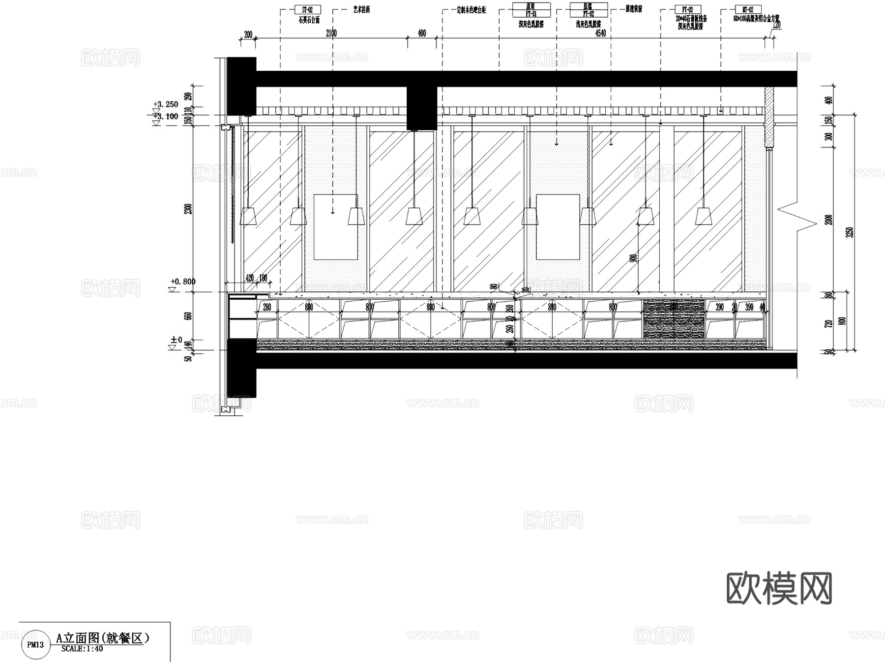 易佳咨询现代办公室室内工装CAD施工图cad施工图