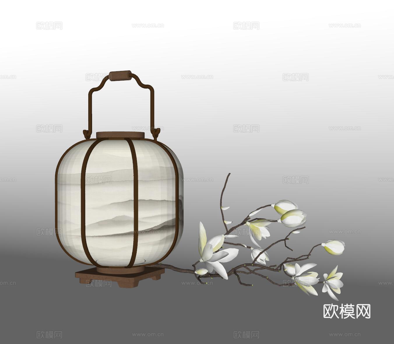 宋式台灯 台灯 灯具 装饰灯 艺术台灯su模型