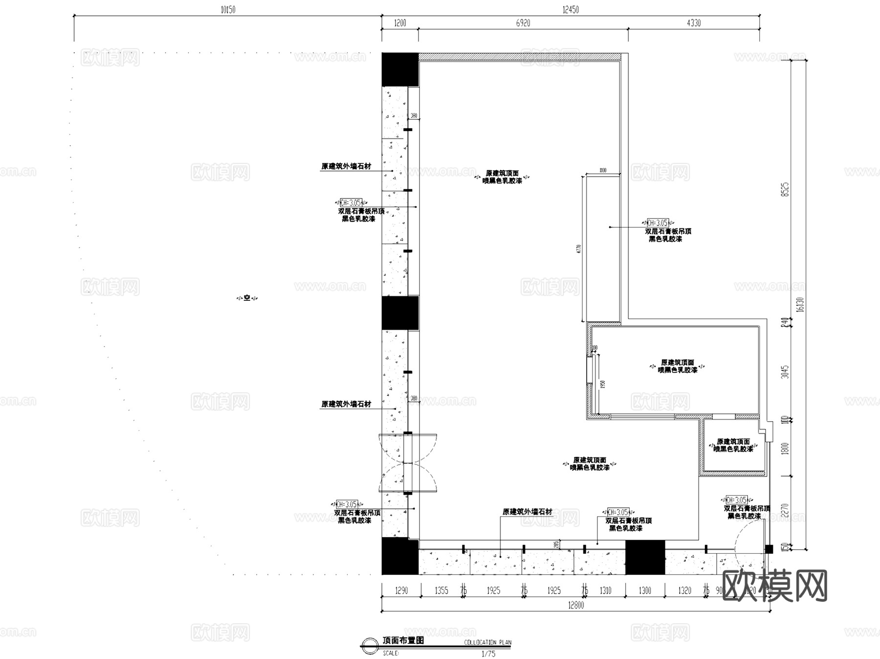 leban樂班现代清新咖啡店室内工装CAD施工图cad施工图