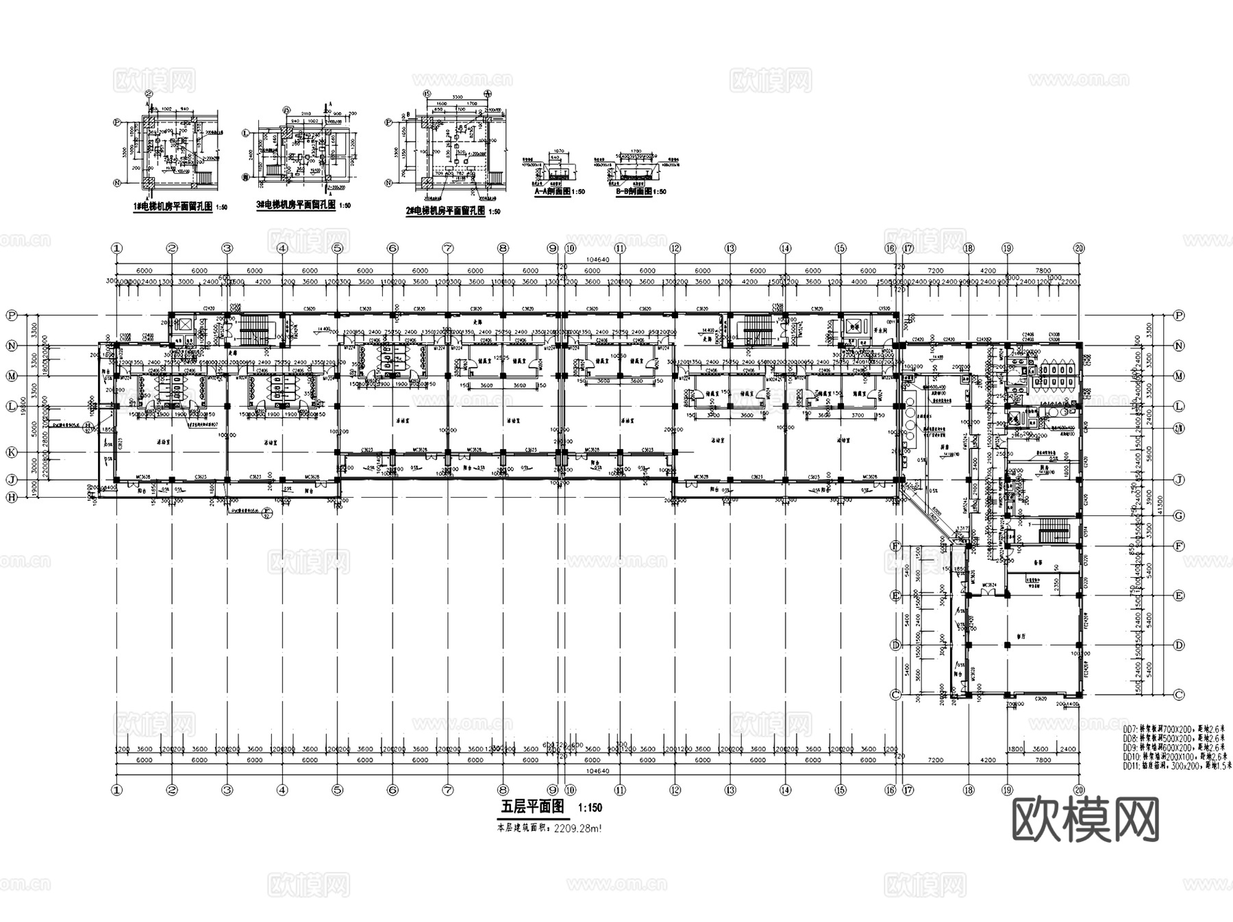 保定博创地产社区活动中心建筑CAD施工图cad施工图