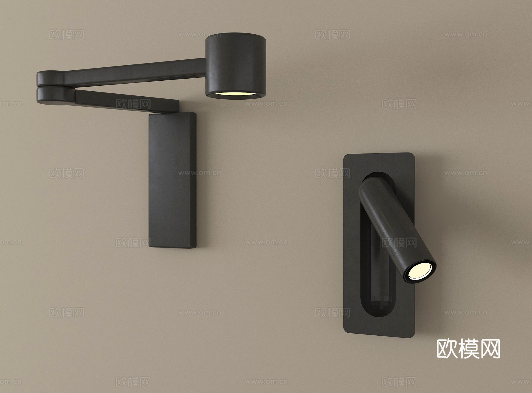 现代壁灯 金属壁灯 阅读灯su模型