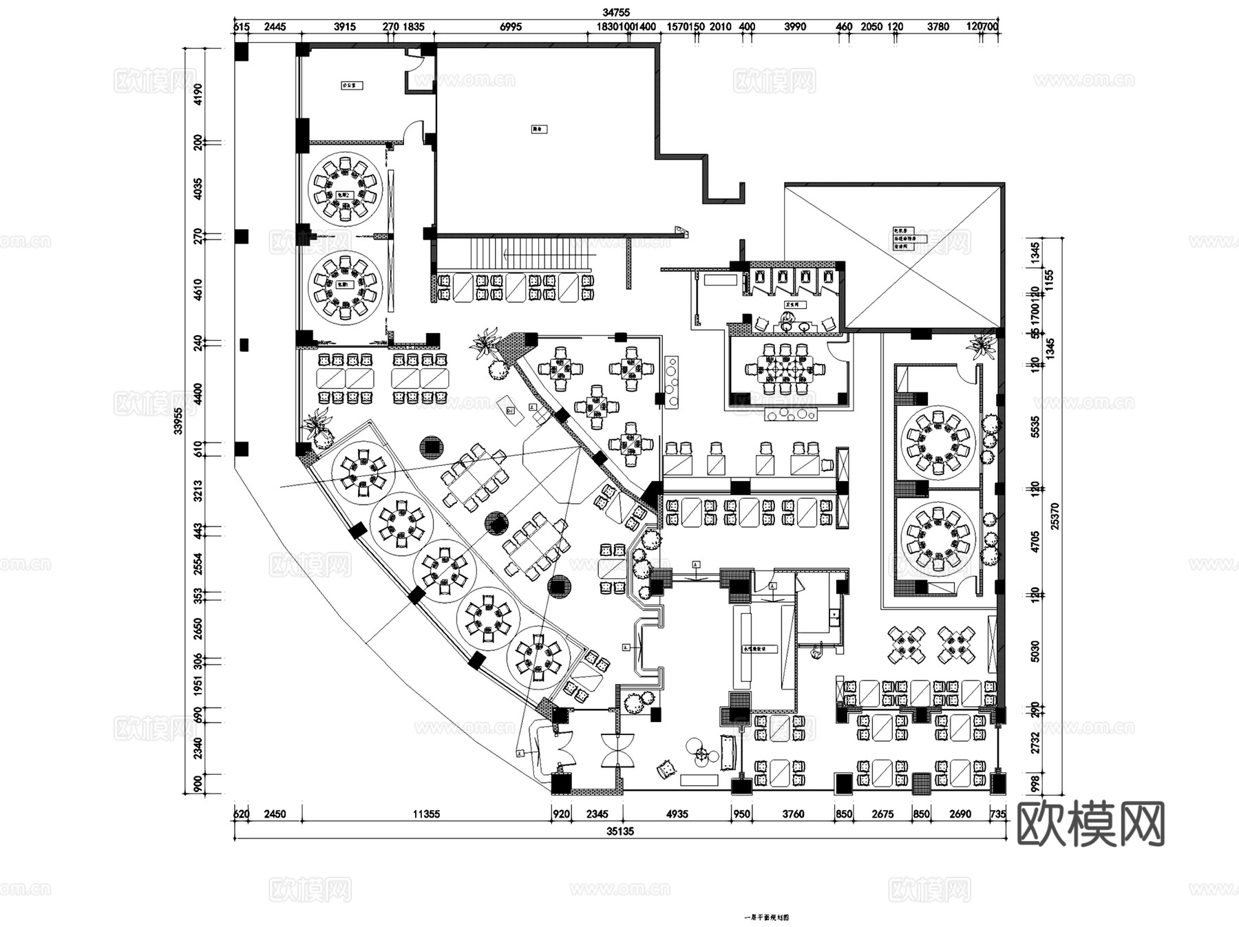 二层慢生活音乐餐厅室内工装CAD施工图cad施工图
