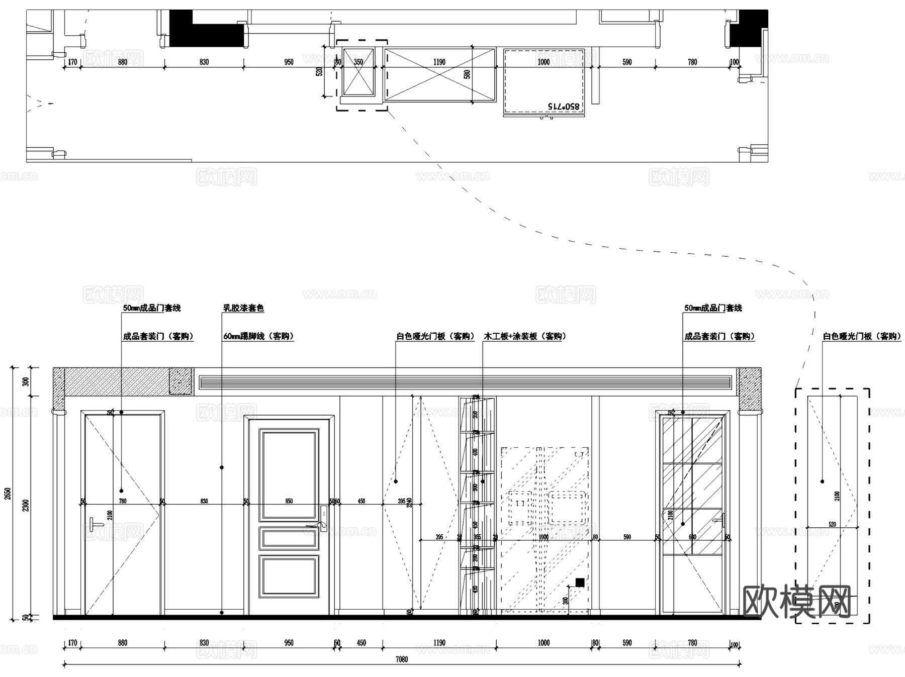 雍和府9-1-801无主灯室内家装CAD施工图整套cad施工图