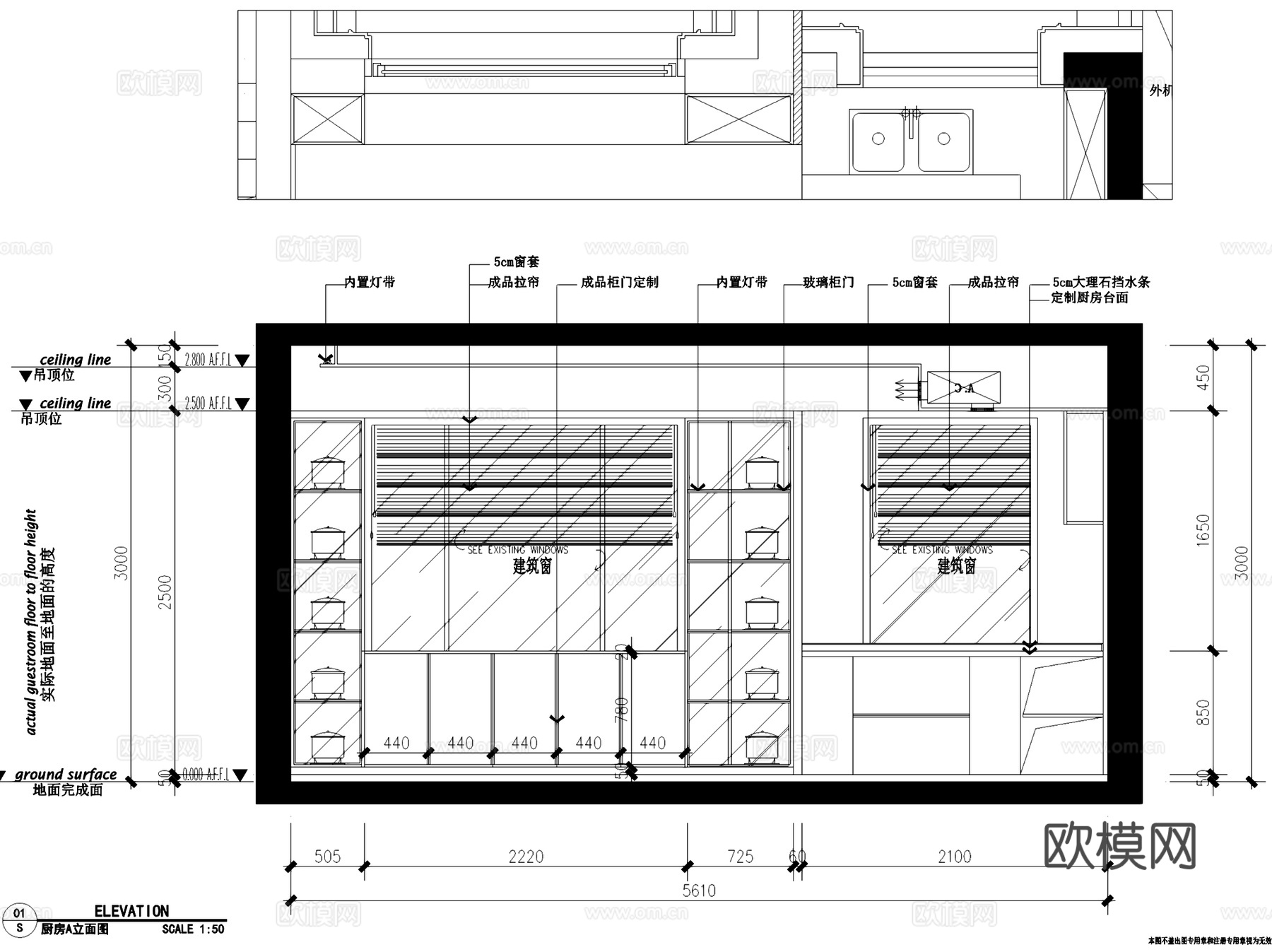 现代极简三室两厅无主灯室内家装CAD施工图整套cad施工图