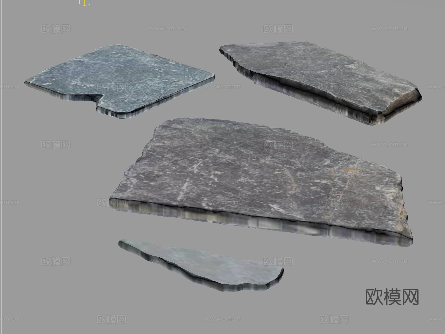 现代户外园林景观 台阶 石路 石板su模型