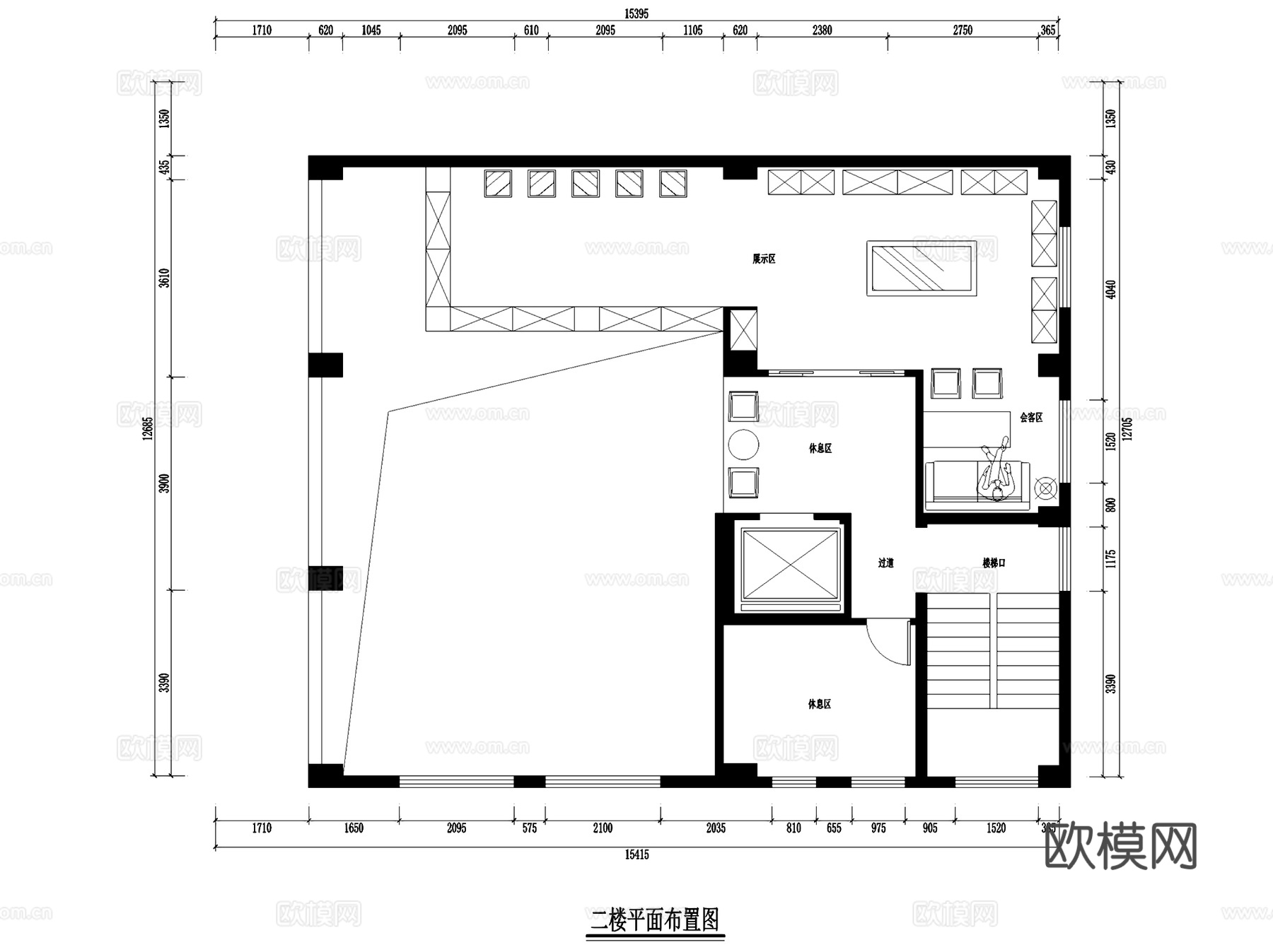 钱运通典当行办公室室内工装CAD施工图cad施工图