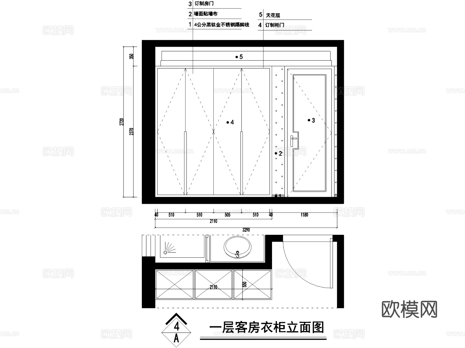 万科3#2510二层别墅无主灯室内家装CAD施工图cad施工图