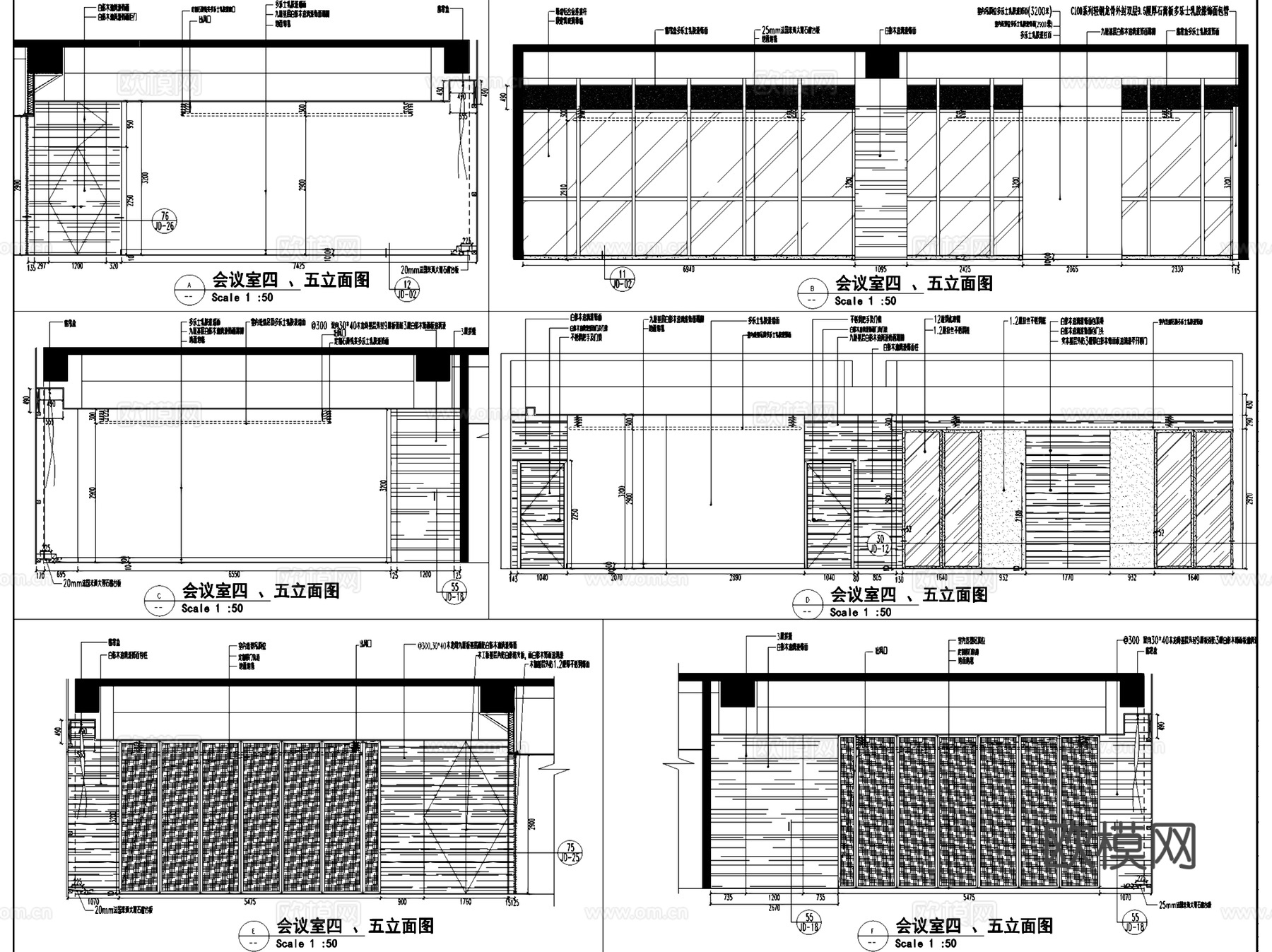 绿洲中环中心3#楼1~2层办公室室内工装CAD施工图cad施工图