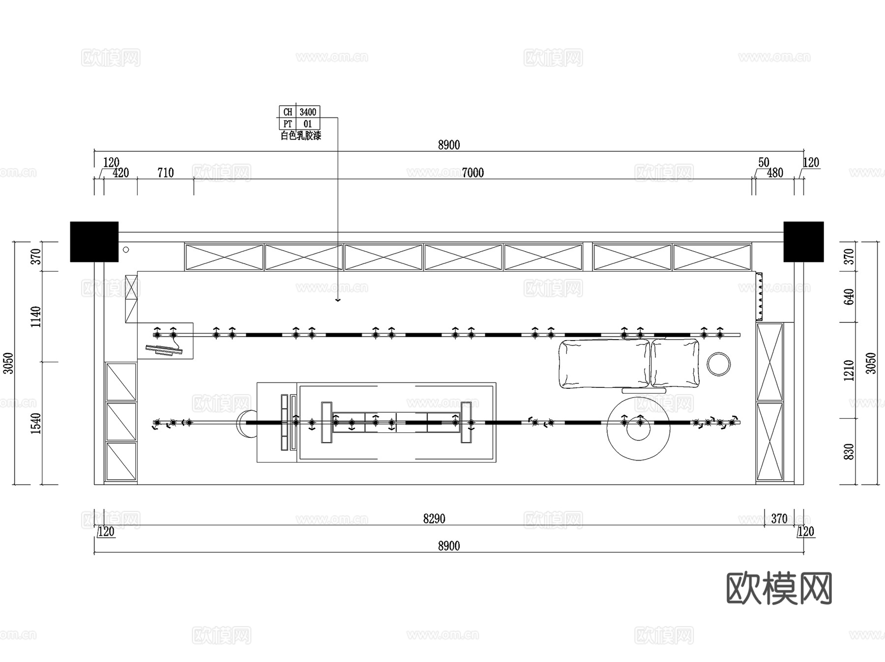 艾特蜜乐平华达化妆品店室内工装CAD施工图cad施工图
