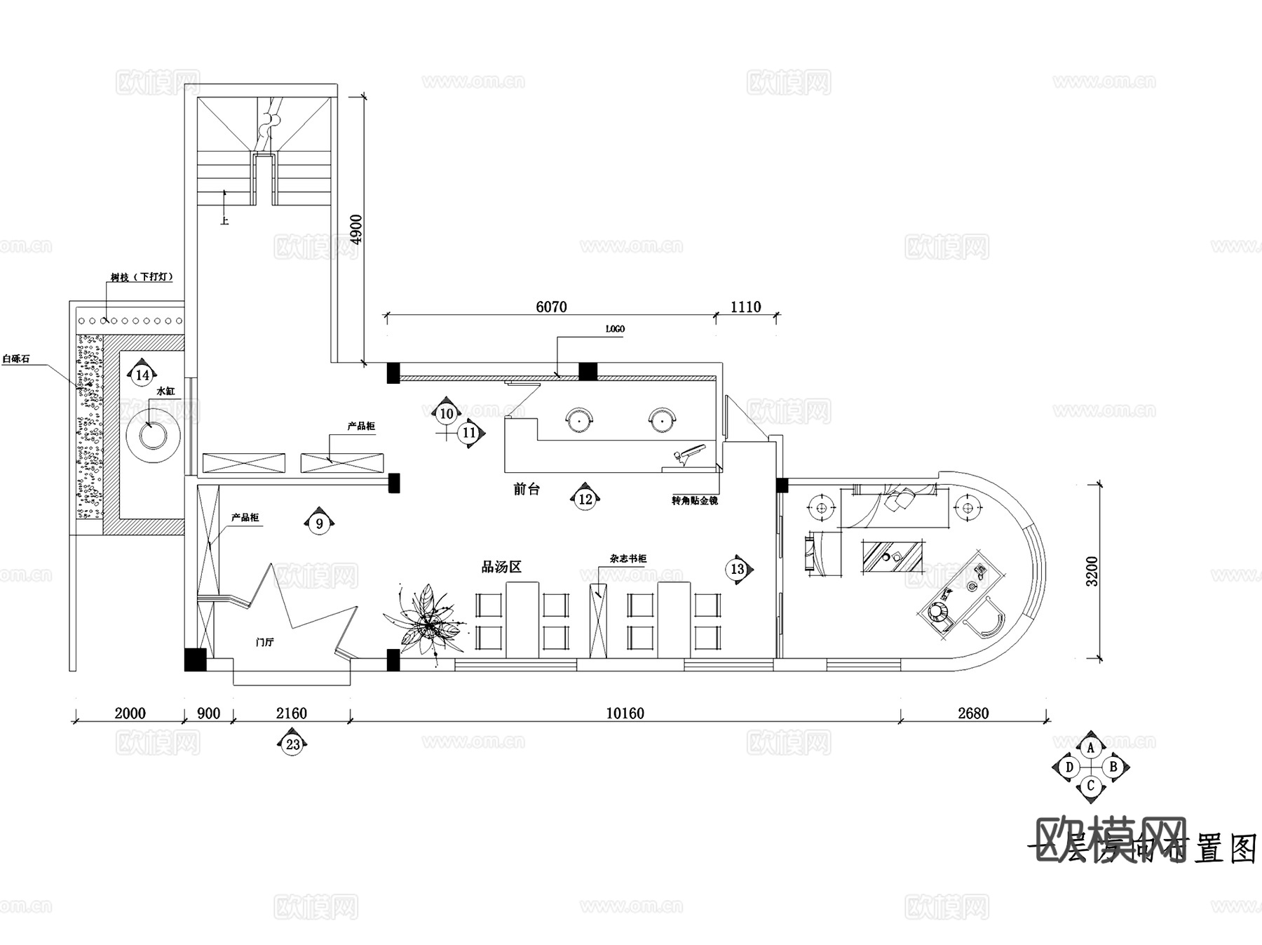 福州曼丹养生馆会所室内工装CAD施工图cad施工图