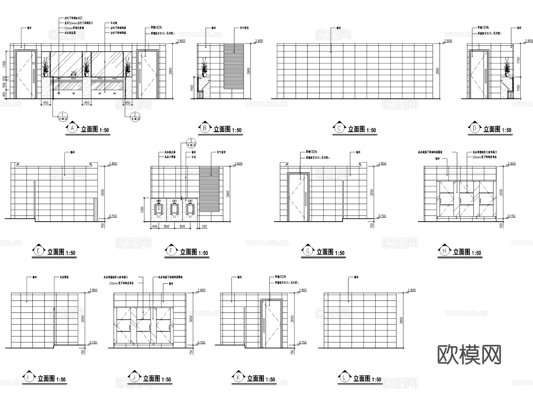 静海喜福会酒楼海鲜火锅店室内工装CAD施工图cad施工图