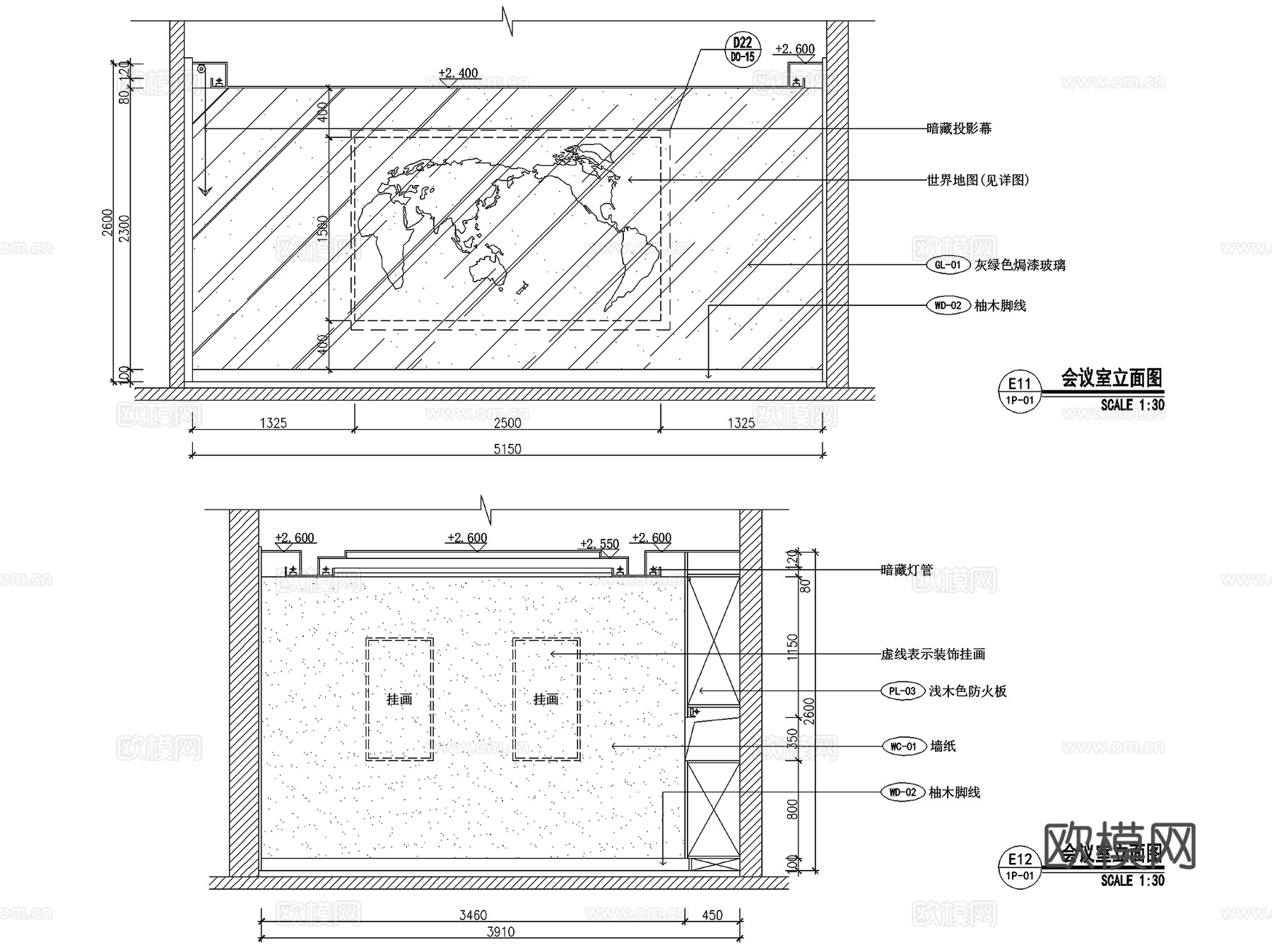 神召会元朗锦光堂行政中心办公室室内工装CAD施工图整套cad施工图