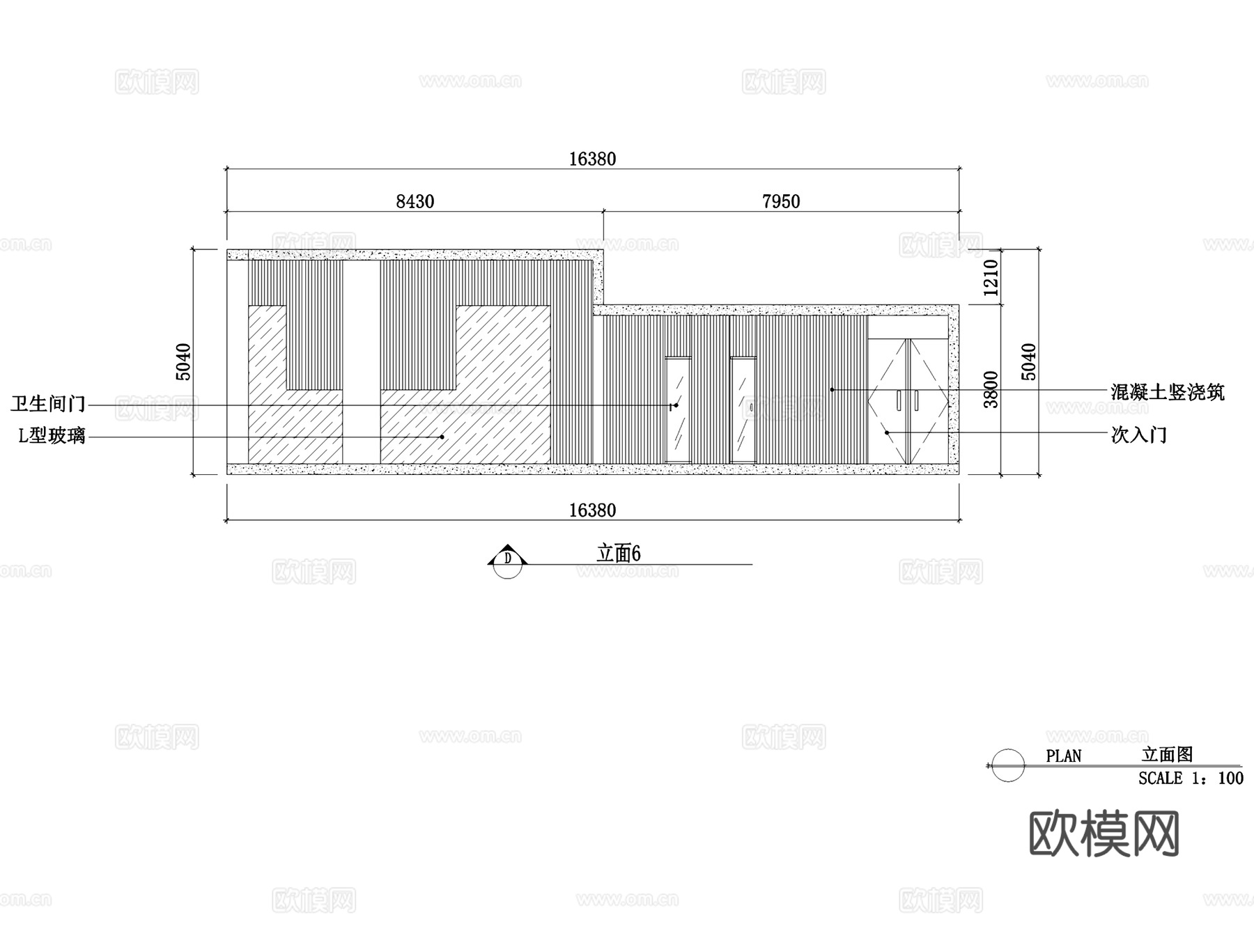 北欧风格咖啡厅室内工装CAD施工图+3Dmax模型cad施工图