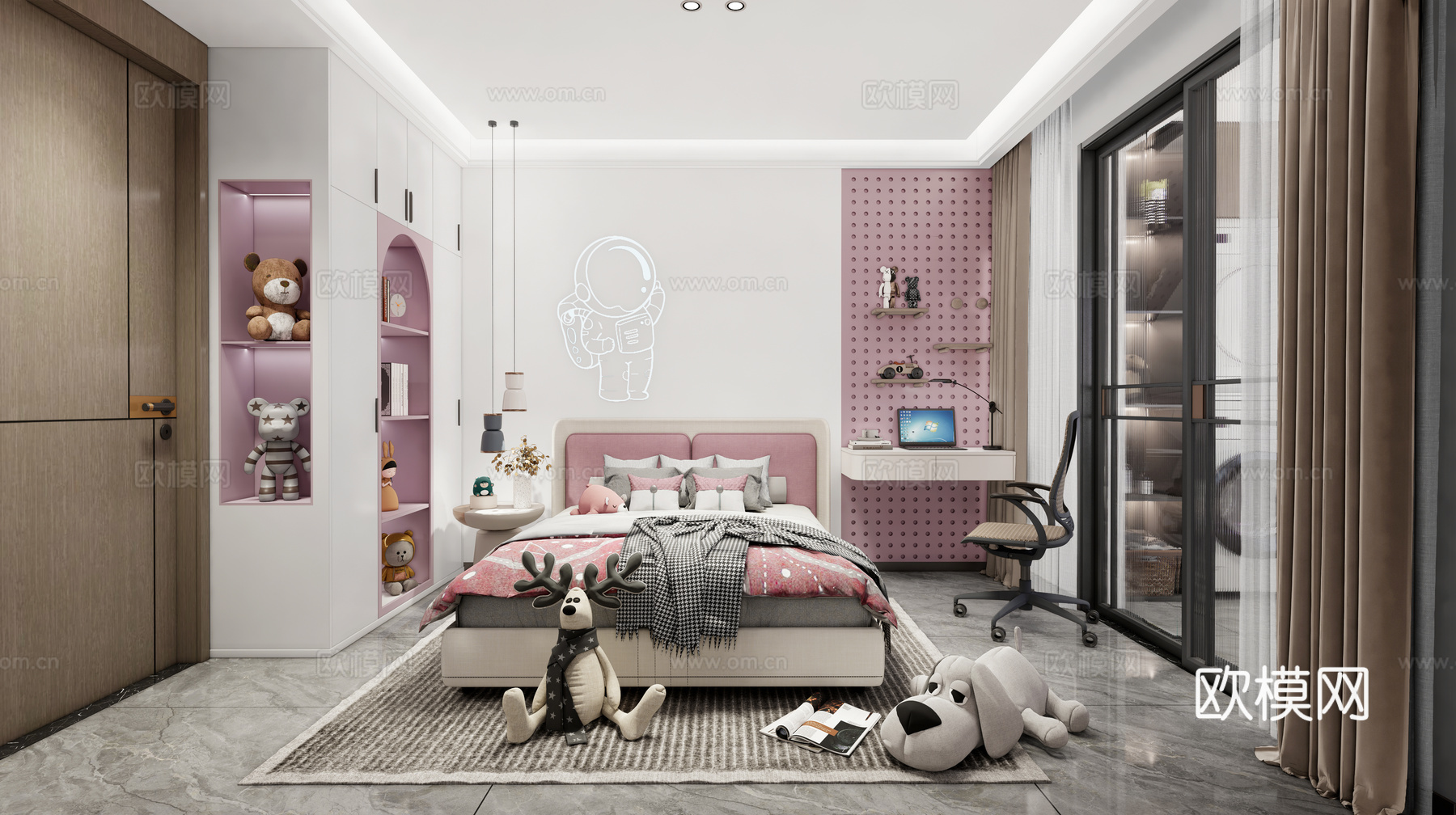 女孩房  儿童房su模型