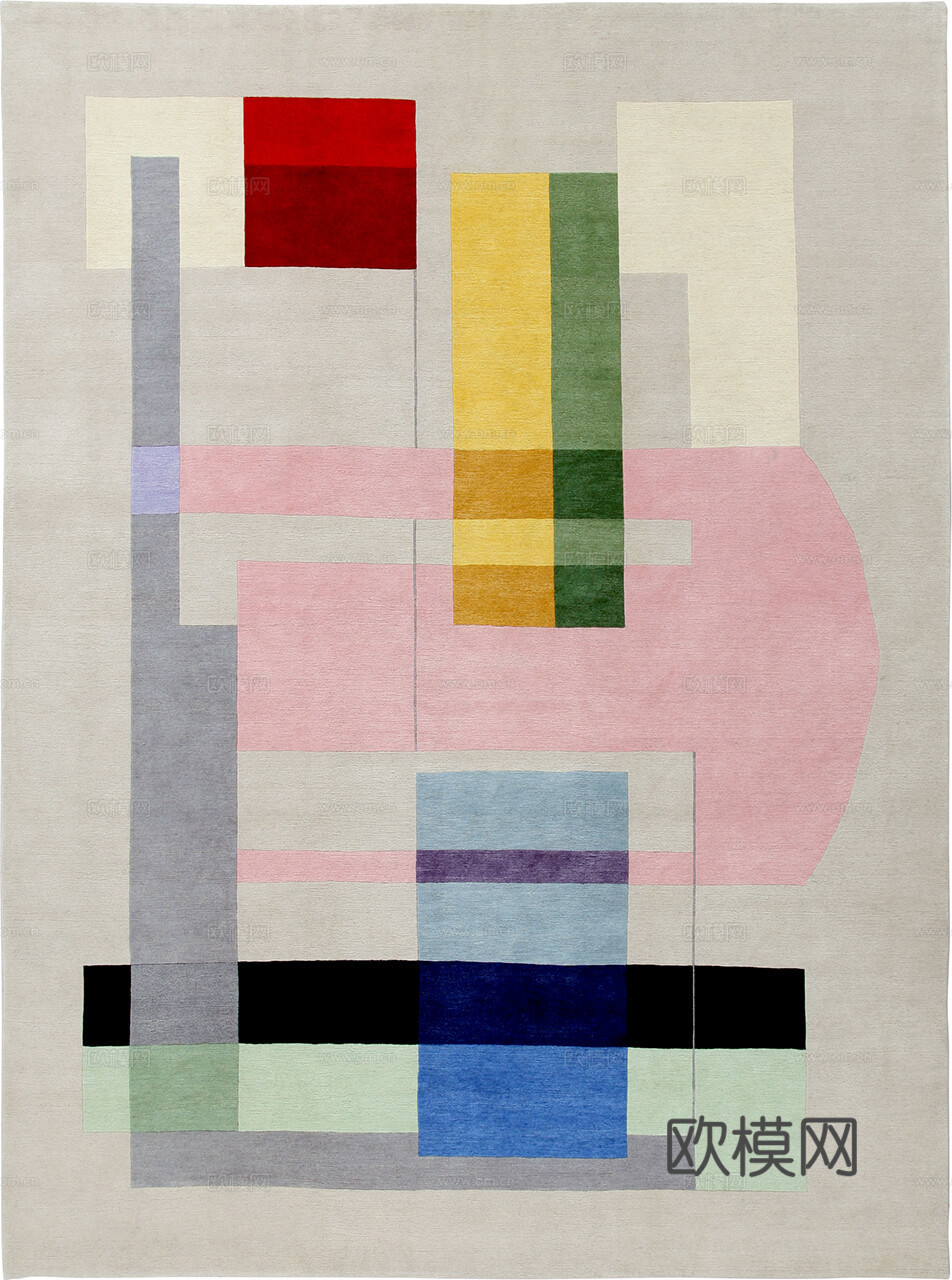 现代几何地毯  简约地毯 地毯 块毯 毛毯