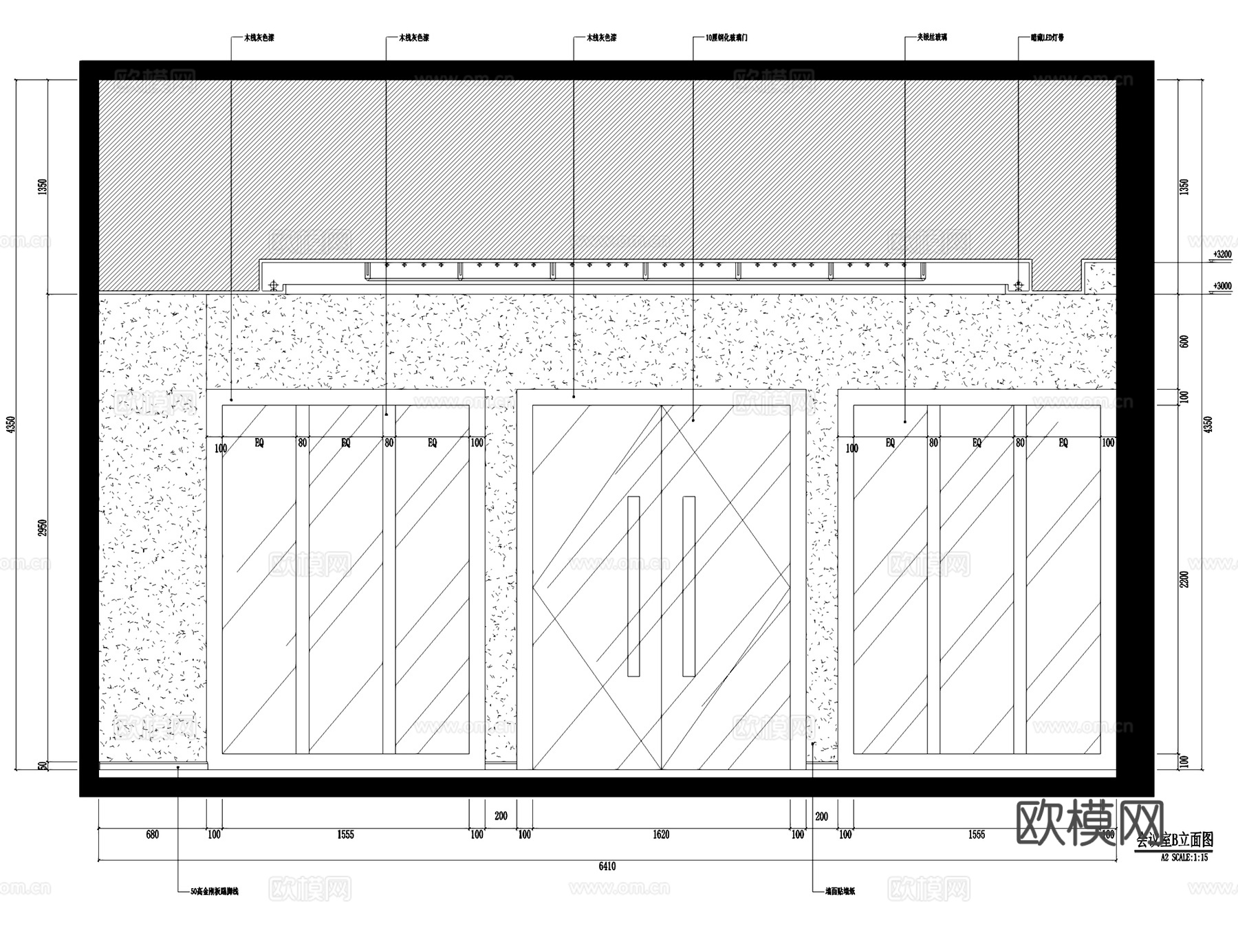 山东长福置业有限公司办公室室内工装CAD施工图整套cad施工图