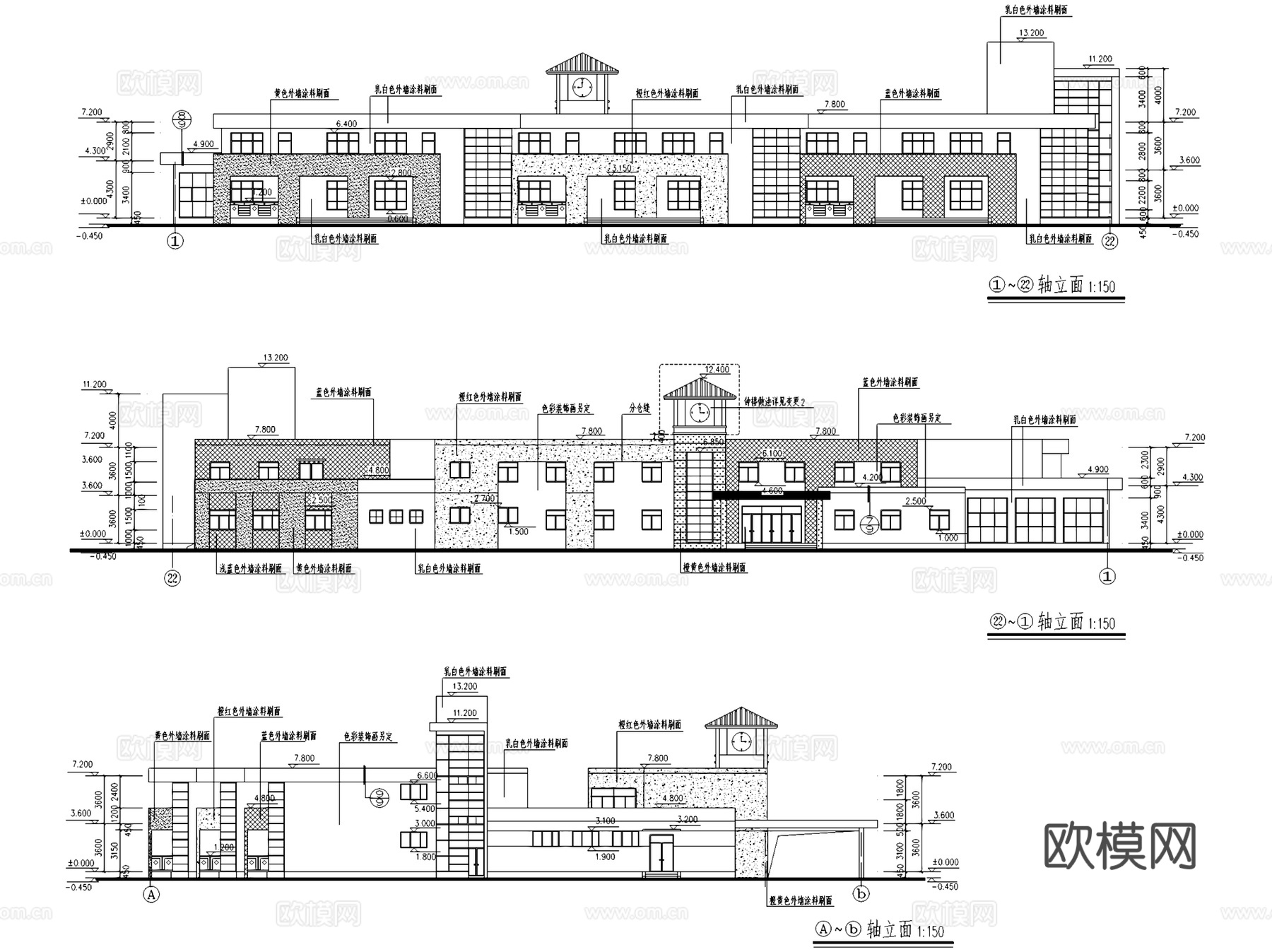 苏州怡苑幼儿园建筑CAD施工图cad施工图