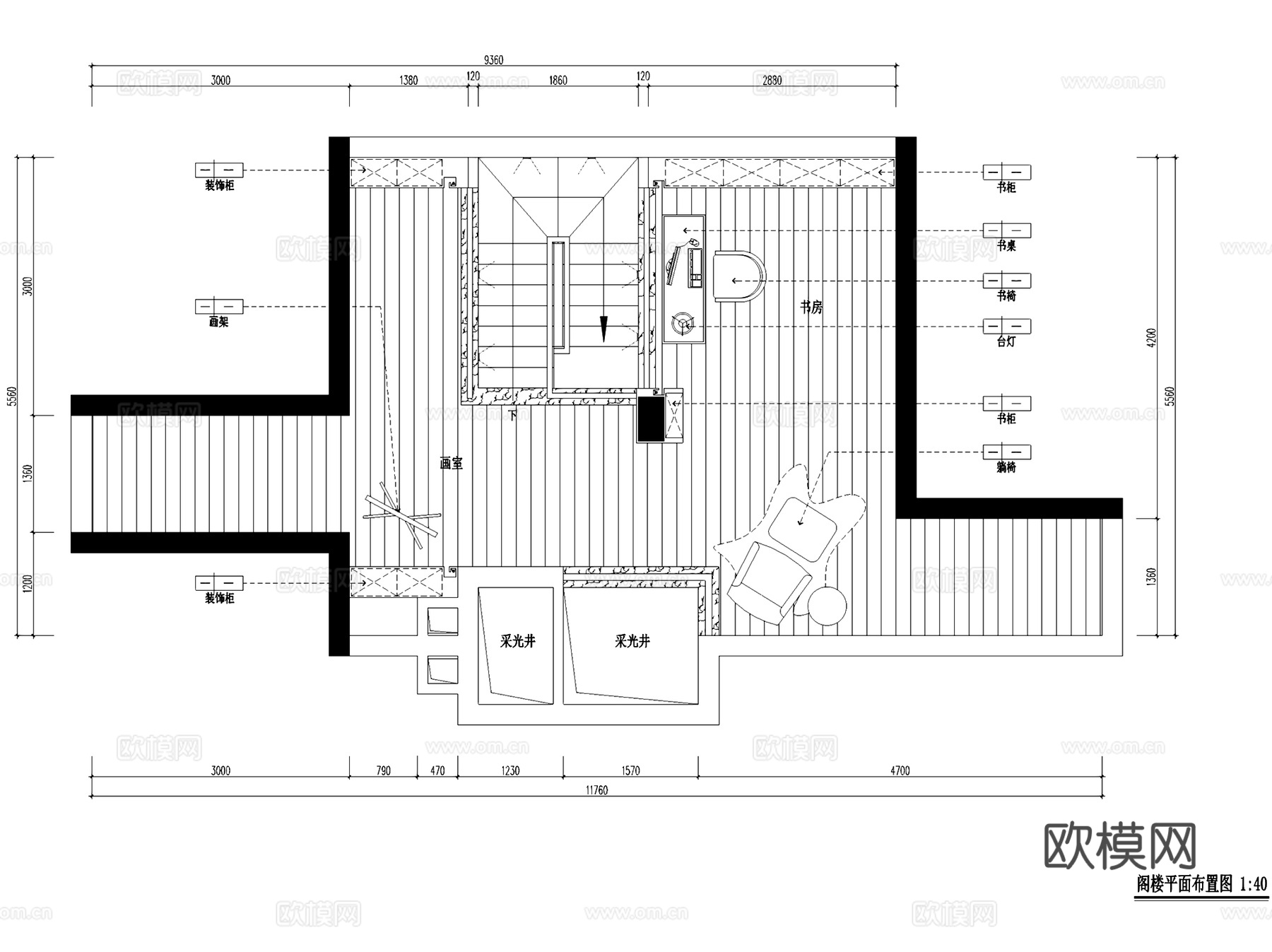 保亿丽景英郡三层别墅无主灯室内家装CAD施工图整套cad施工图
