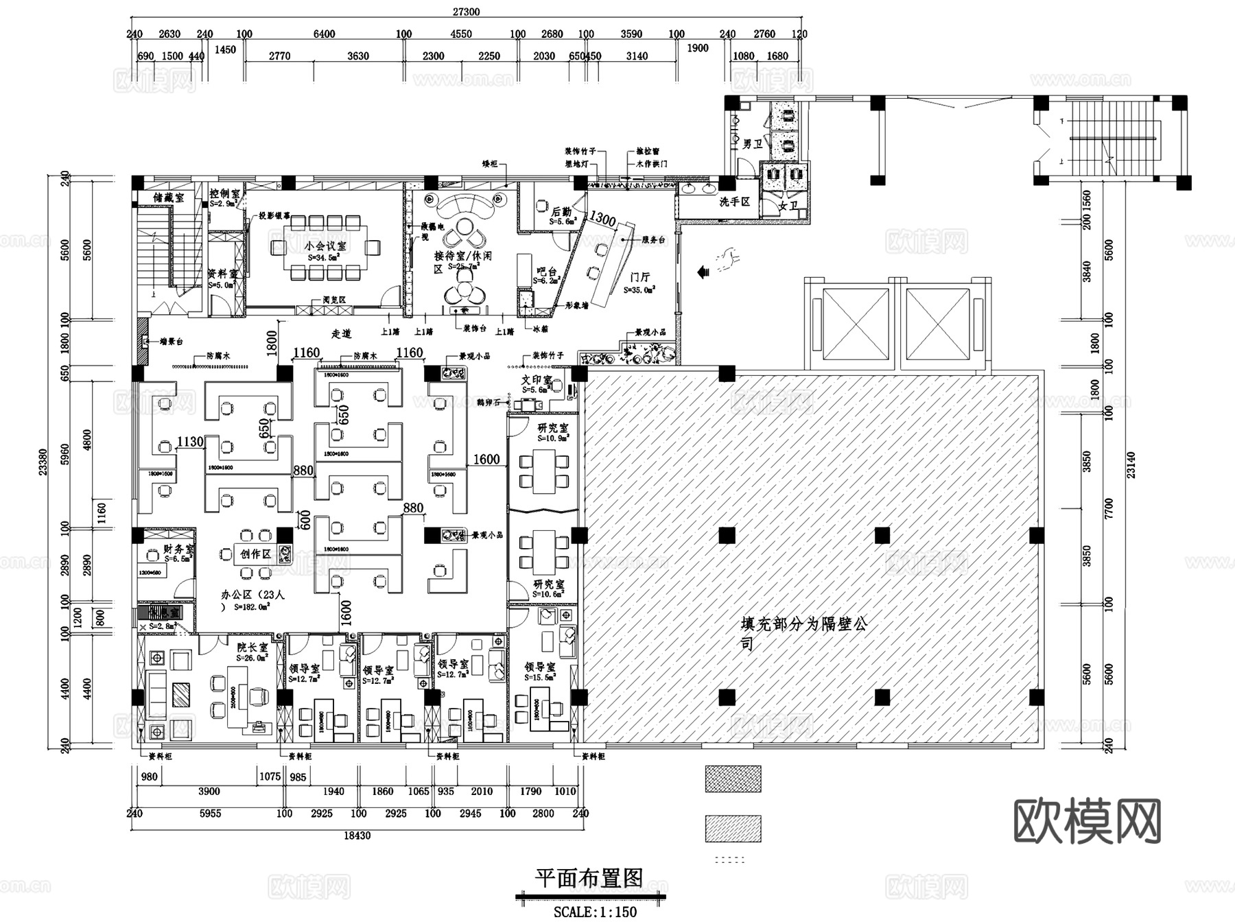 武夷工贸3#规划院办公室室内工装CAD施工图+3Dmax模型cad施工图