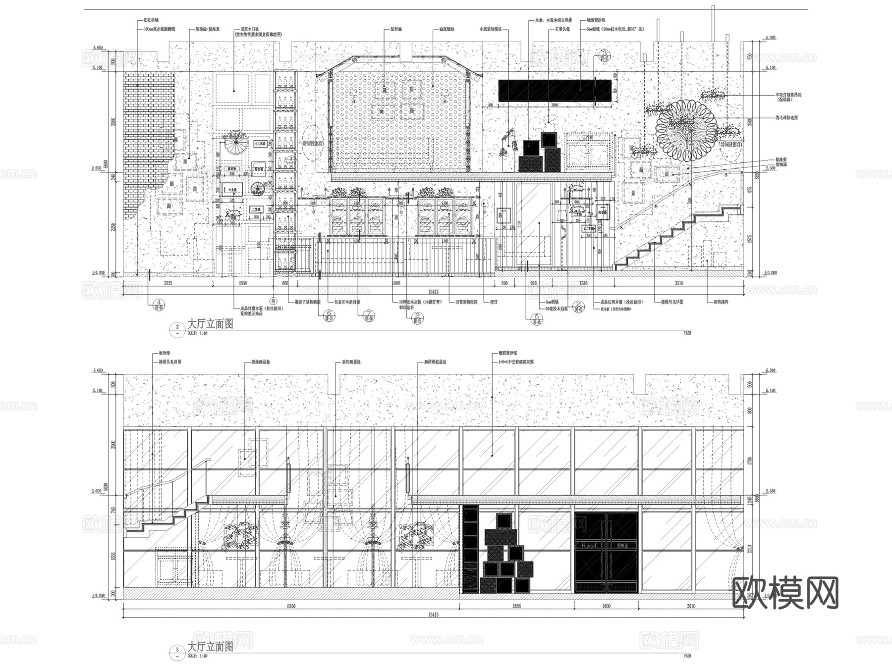 珠海胡桃里音乐酒吧餐厅室内工装CAD施工图cad施工图