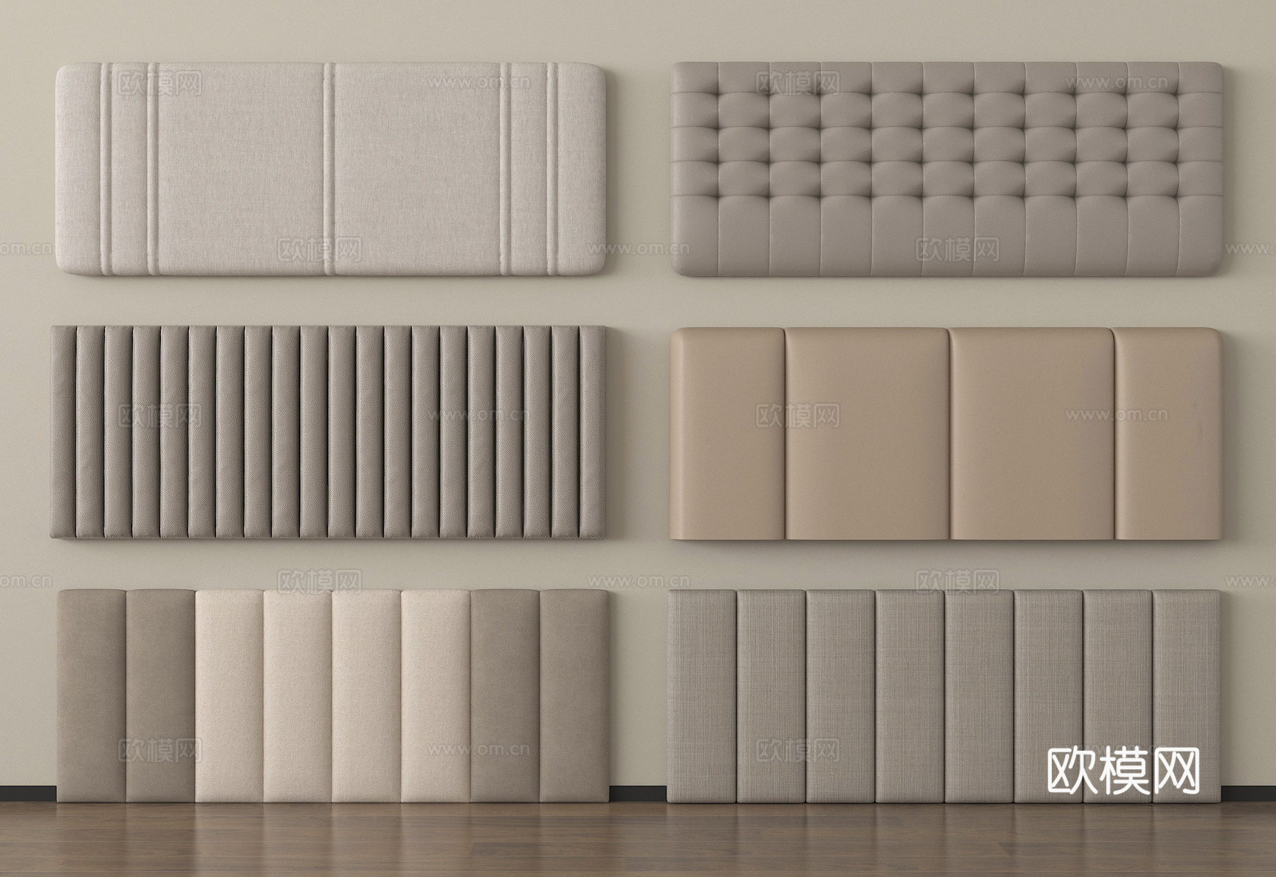 现代床靠背 床品 床头su模型