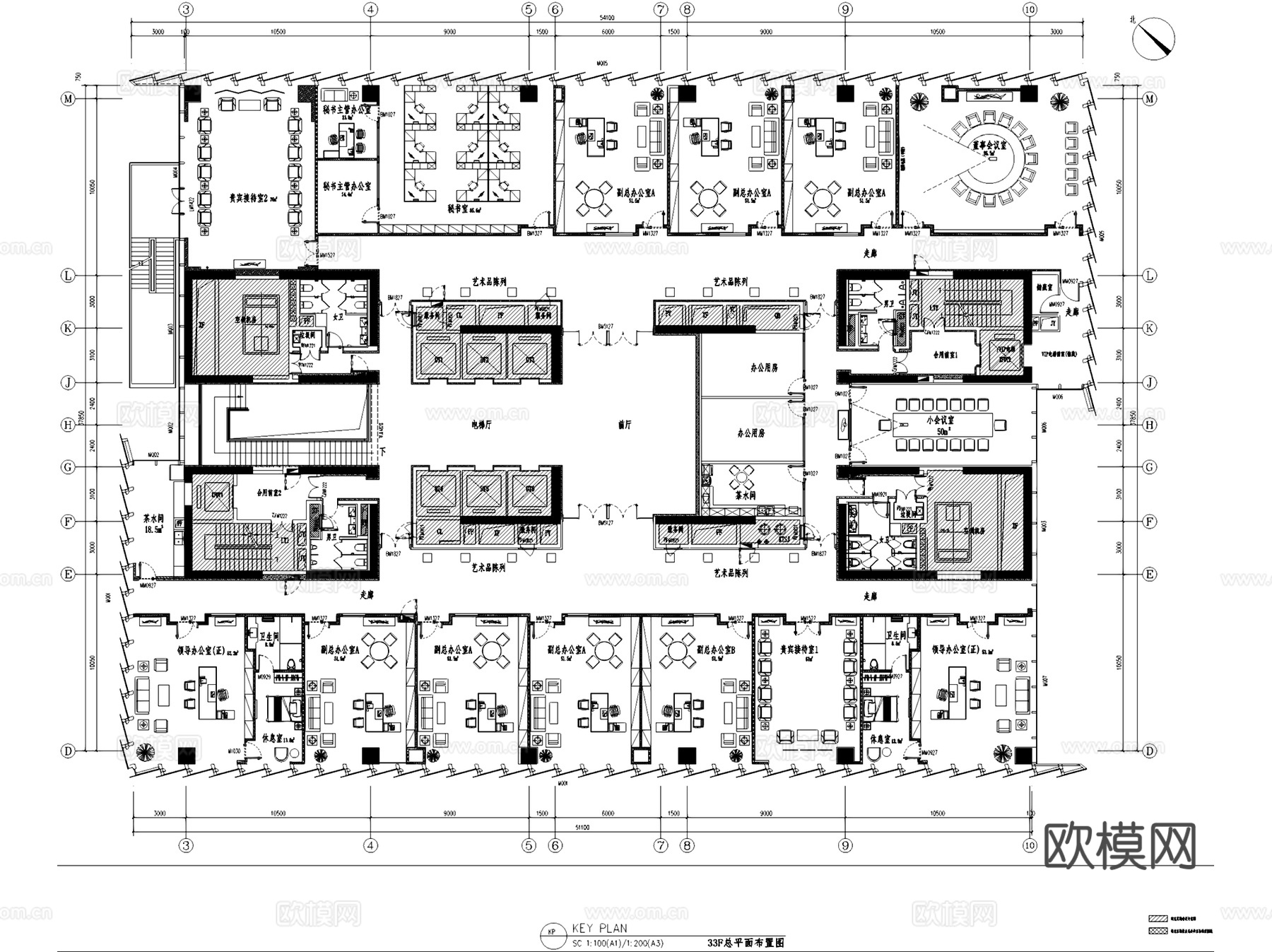 南山宝湾物流中心南开大厦办公室室内工装CAD施工图整套+文本cad施工图