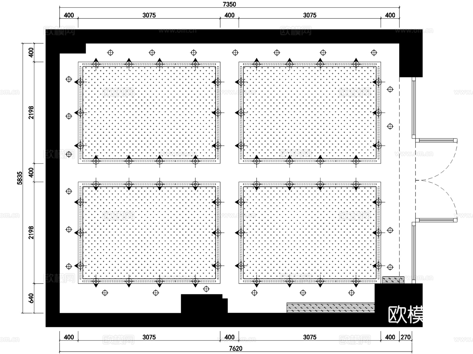 泽远美妆化妆品店室内工装CAD施工图cad施工图