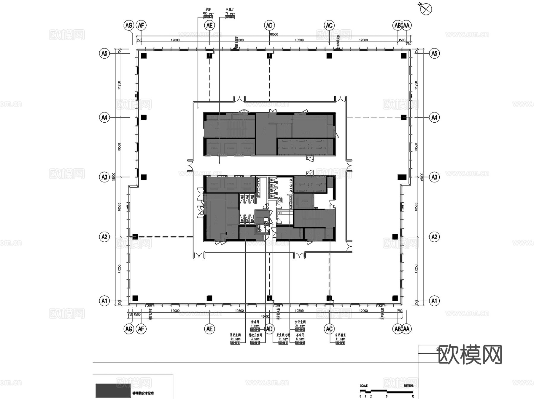 上海国际财富中心办公楼室内工装CAD施工图整套+文本cad施工图