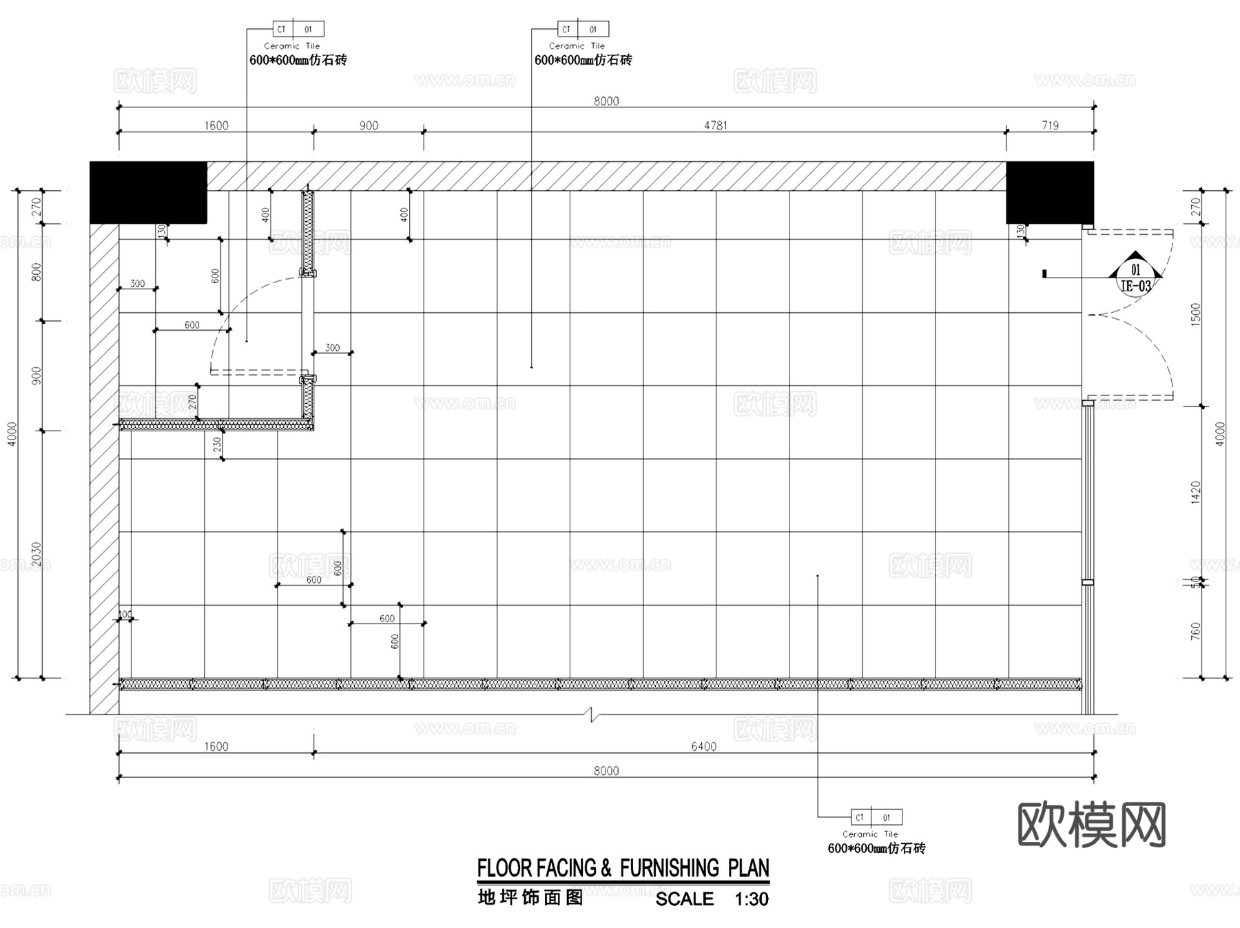 赣州万象城唯典故事冰淇淋店室内工装CAD施工图cad施工图