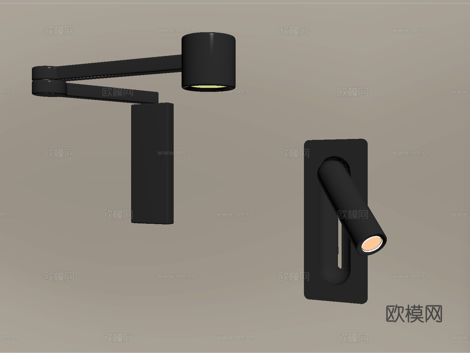 现代壁灯 金属壁灯 阅读灯su模型