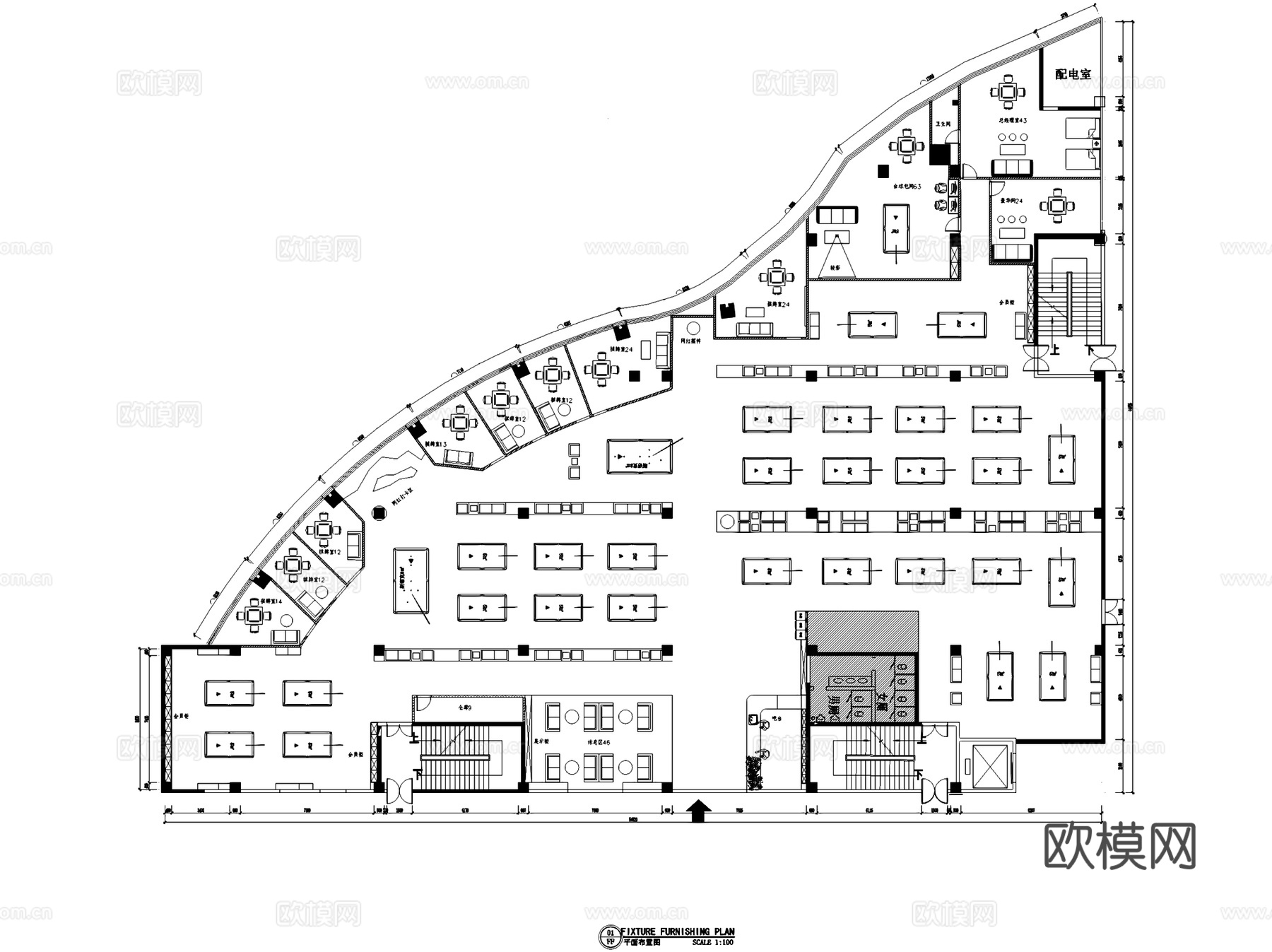 新都台球厅棋牌室室内工装CAD施工图cad施工图