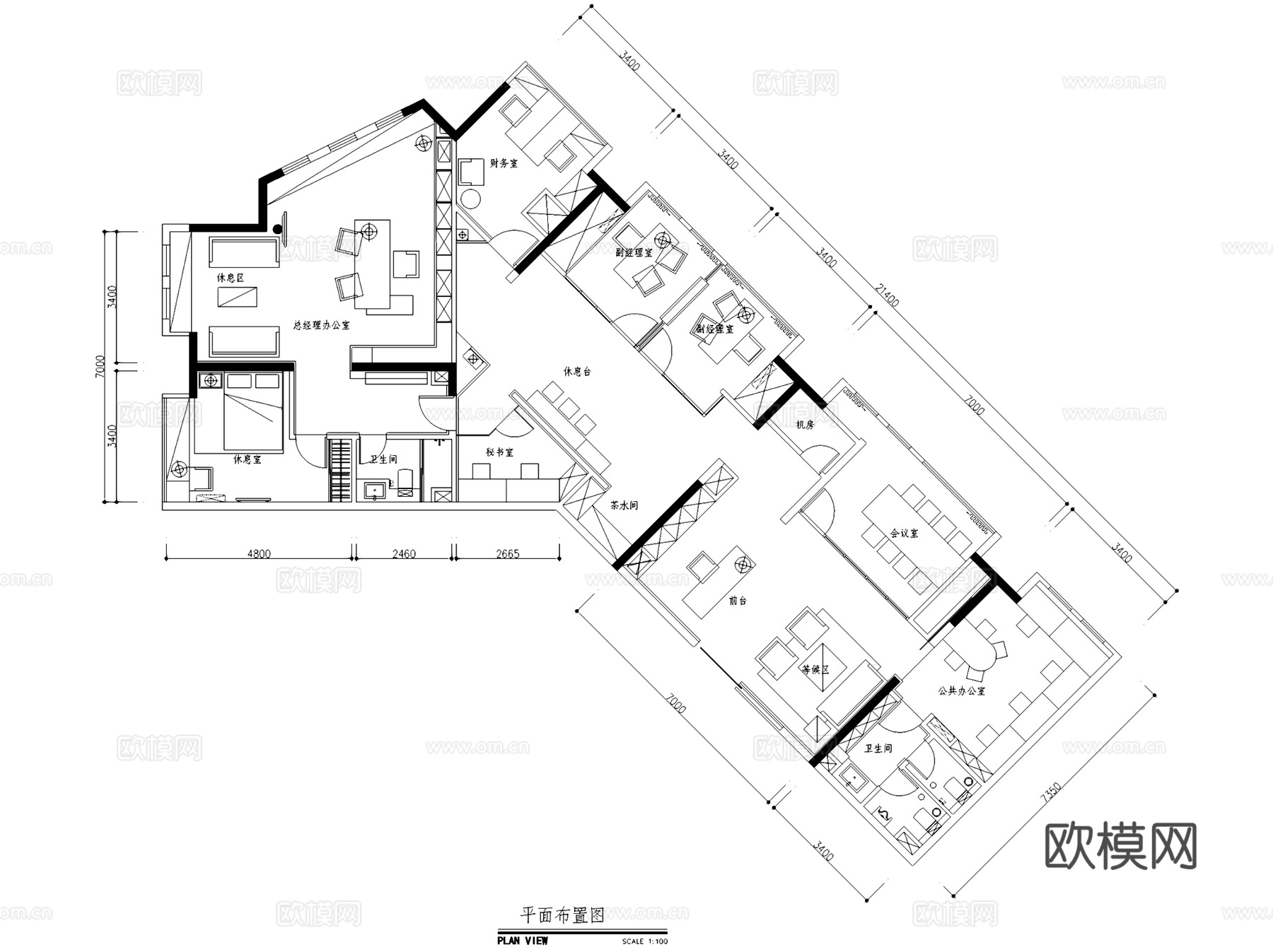 武汉融海投资有限公司办公室室内工装CAD施工图整套cad施工图