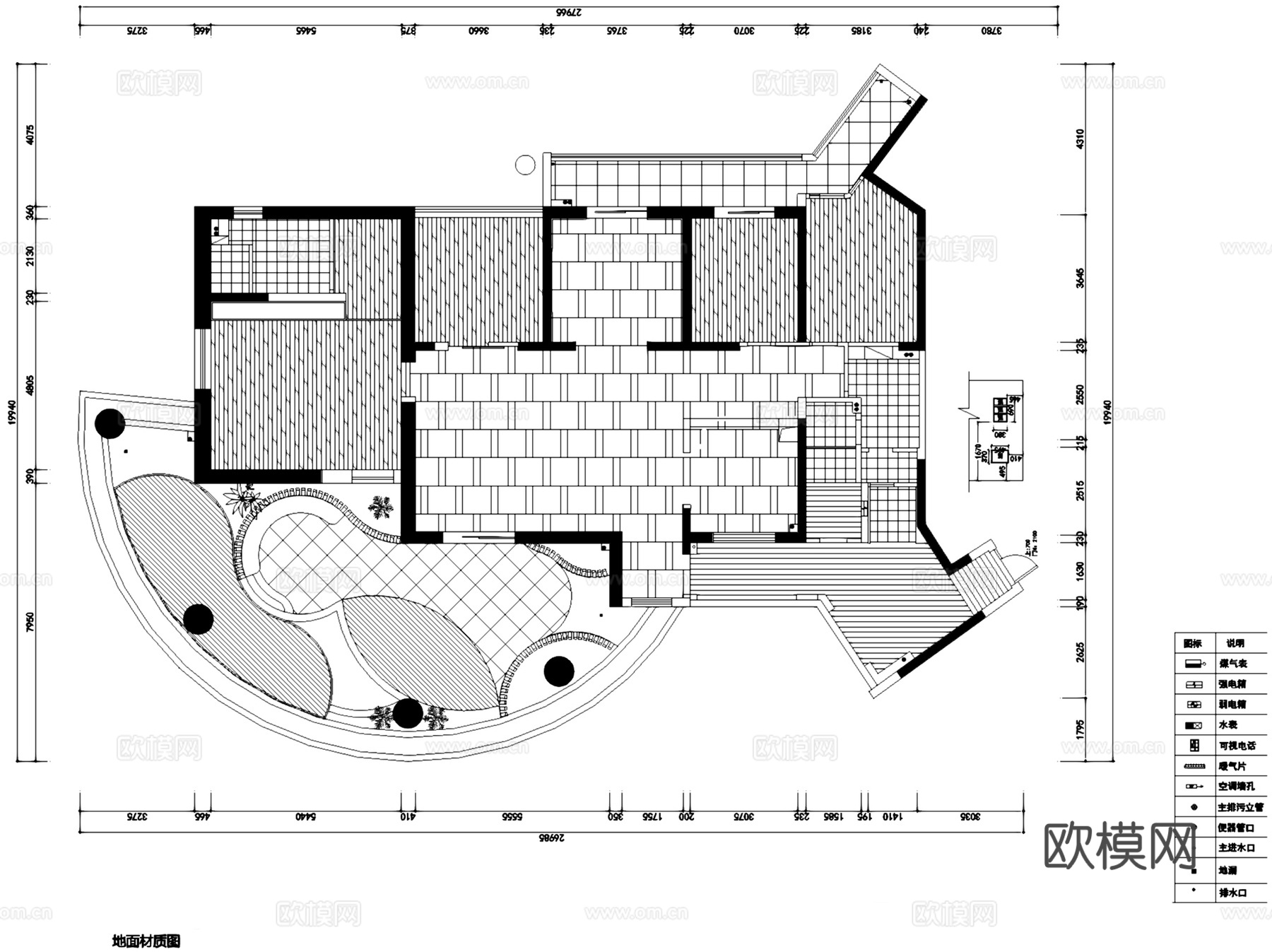 国博新城1-2302无主灯室内家装CAD施工图整套cad施工图