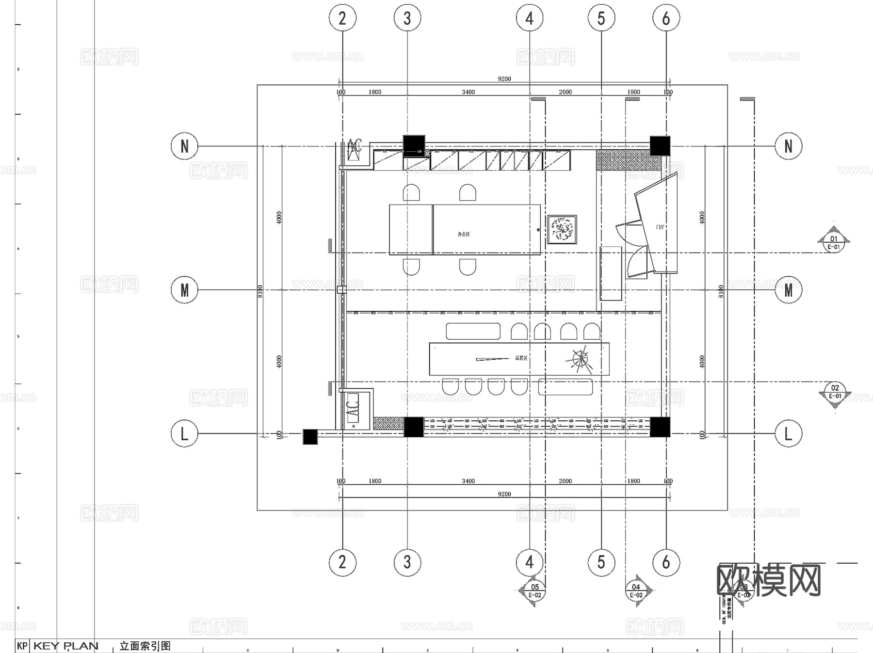 苏州大汉富邦办公室室内装饰CAD施工图+文本+SUcad施工图
